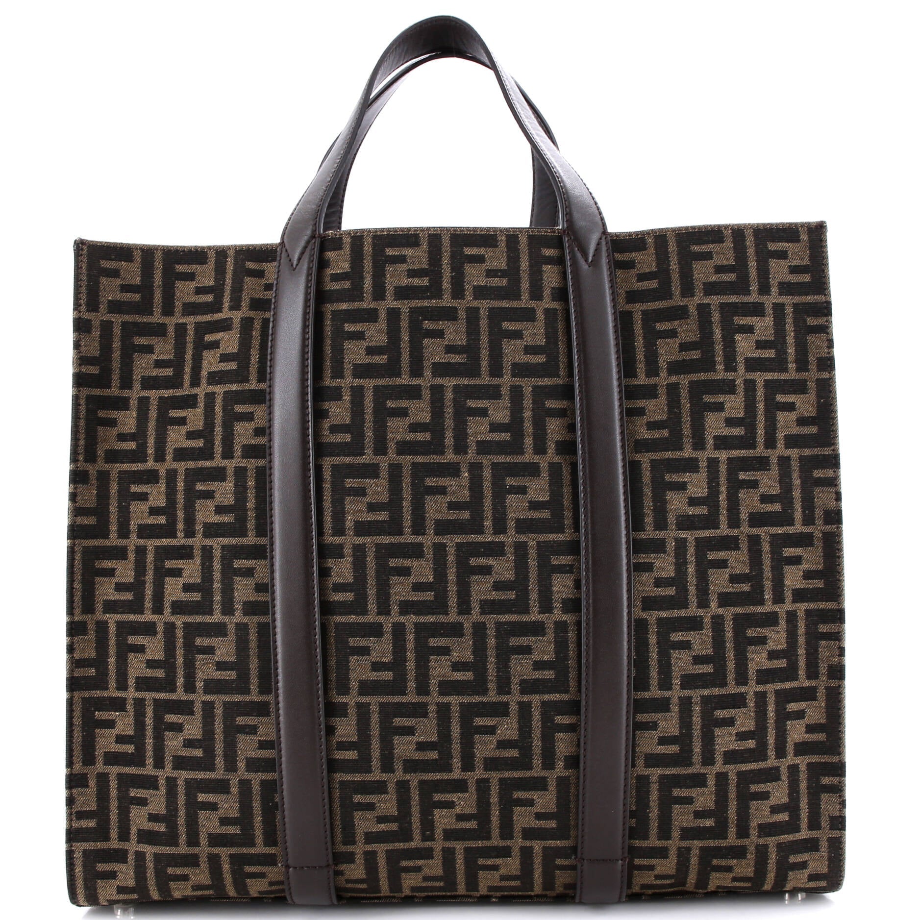 Convertible Open Tote Zucca Jacquard Fabric and Leather Large
