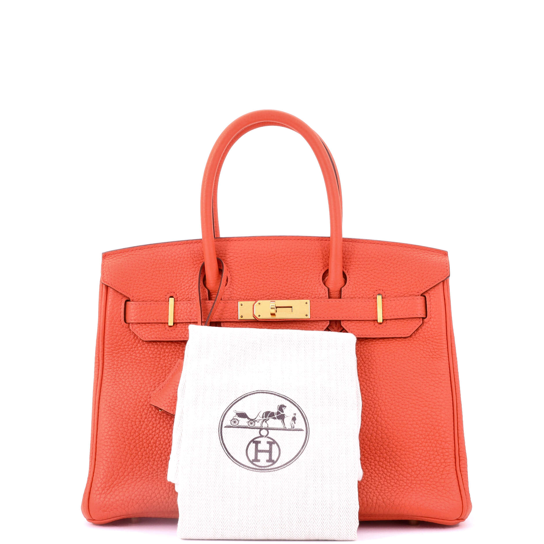 Birkin Handbag Orange Poppy Togo with Gold Hardware 30