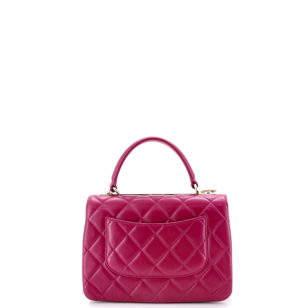 Trendy CC Top Handle Bag Quilted Lambskin Small