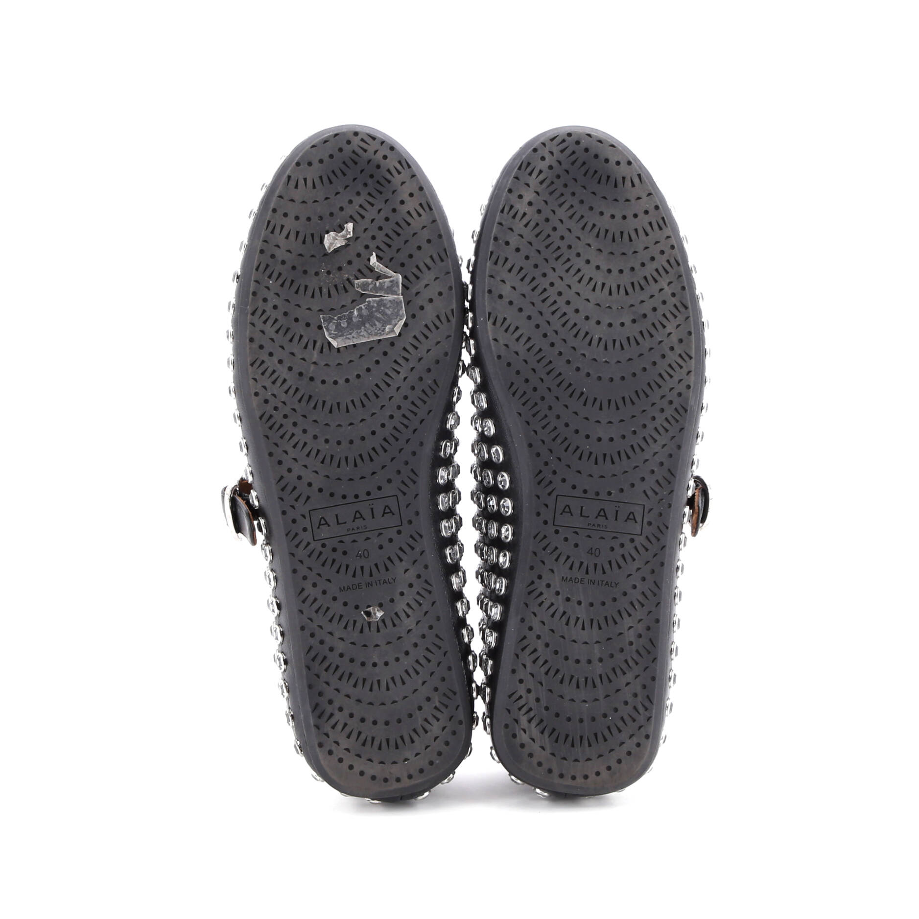 Women's Buckle Ballerina Flats Leather with Crystals