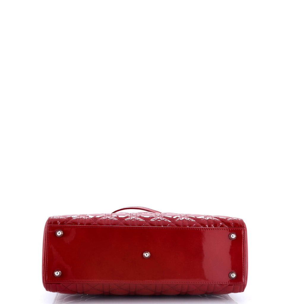 Lady Dior Bag Cannage Quilt Patent Large
