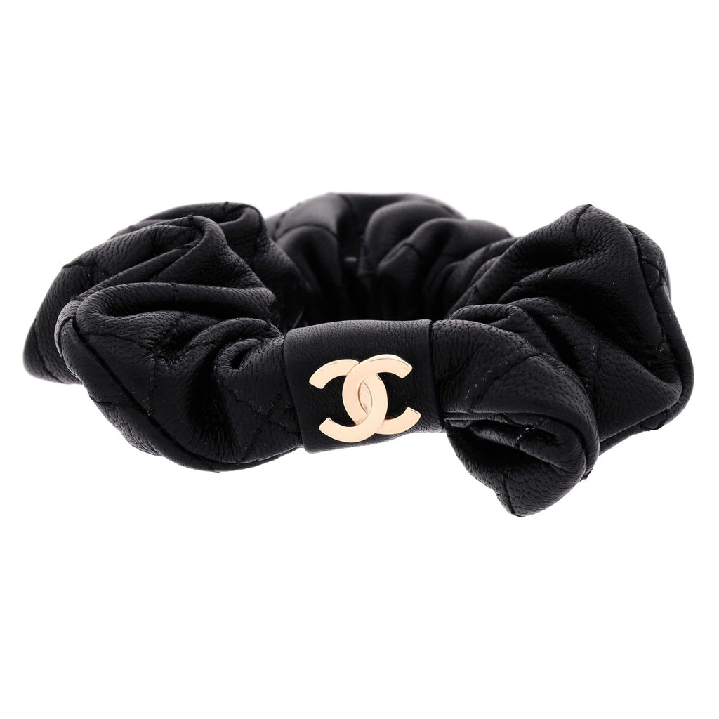 CC Scrunchie Quilted Lambskin and Metal
