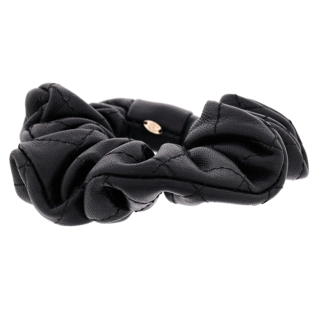CC Scrunchie Quilted Lambskin and Metal