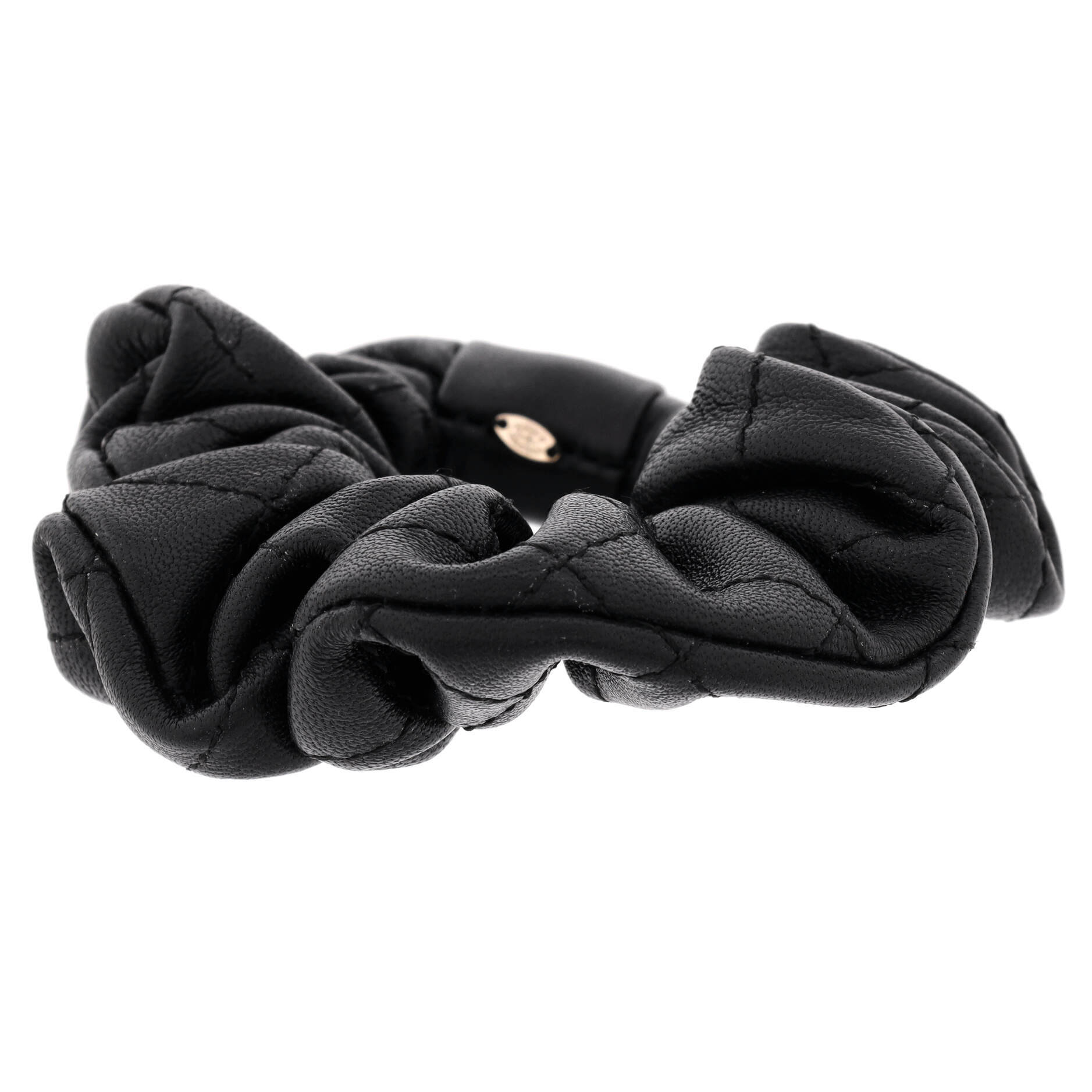CC Scrunchie Quilted Lambskin and Metal