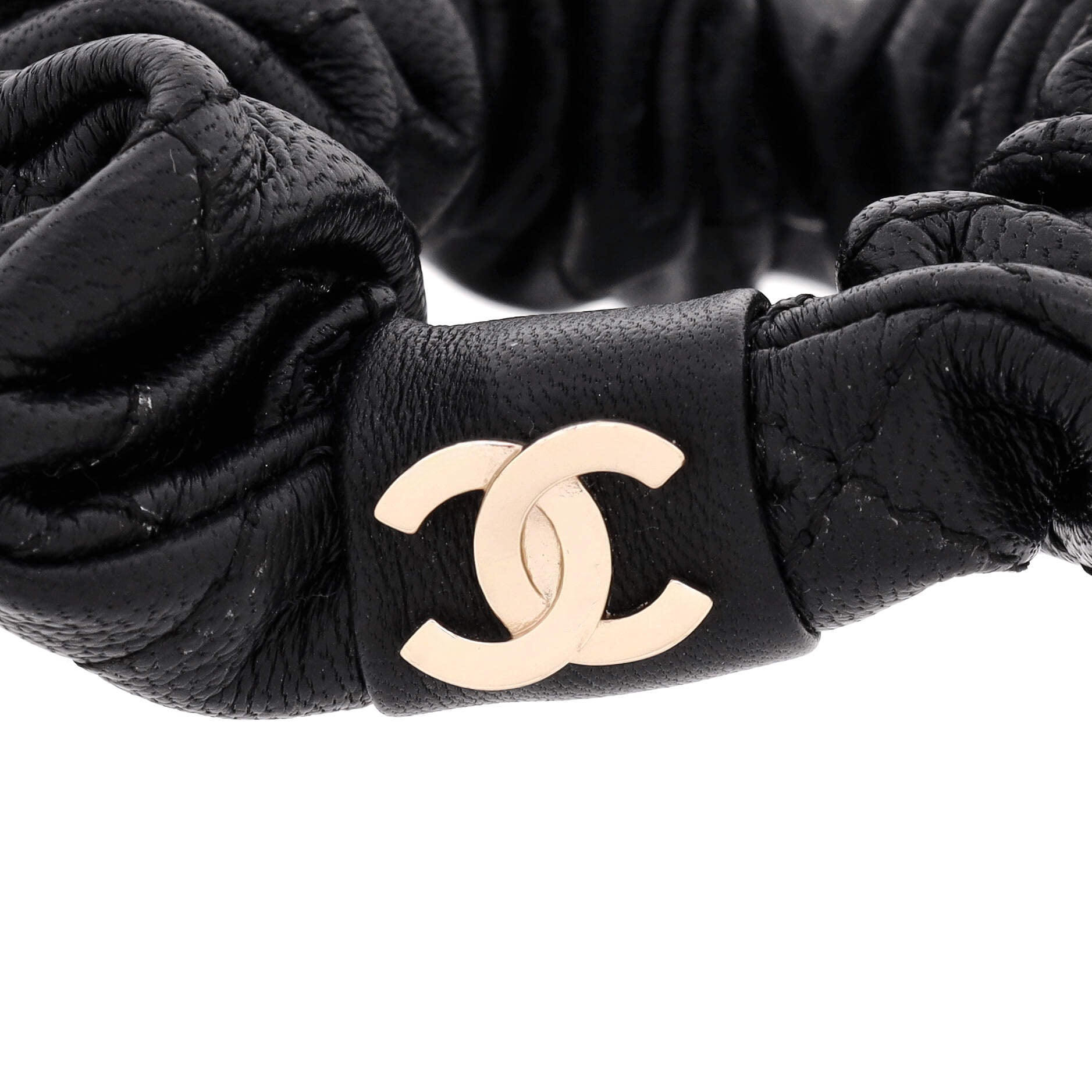 CC Scrunchie Quilted Lambskin and Metal