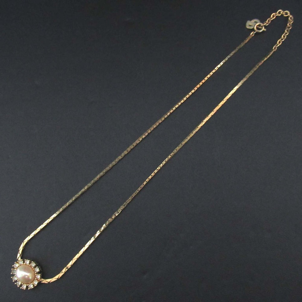 Christian Dior Faux Pearl Rhinestone Necklace