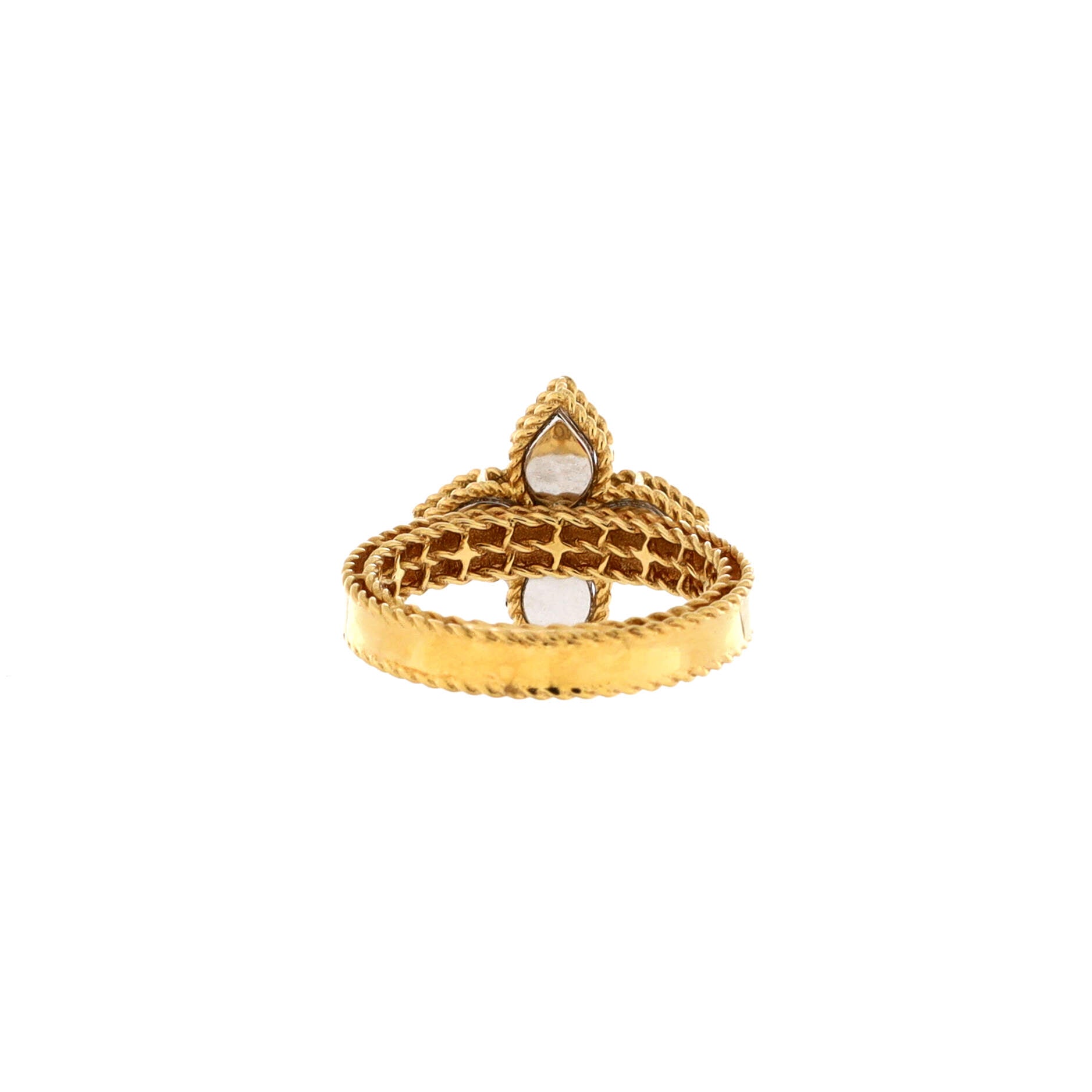 Princess Flower Ring 18K Yellow Gold and 18K White Gold with Diamonds