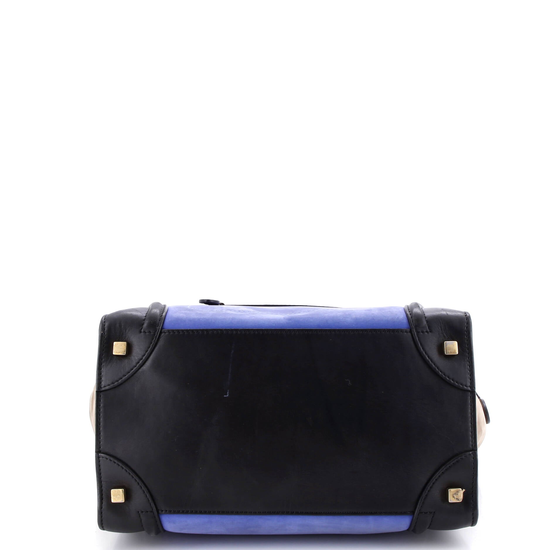 Tricolor Luggage Bag Suede Mini