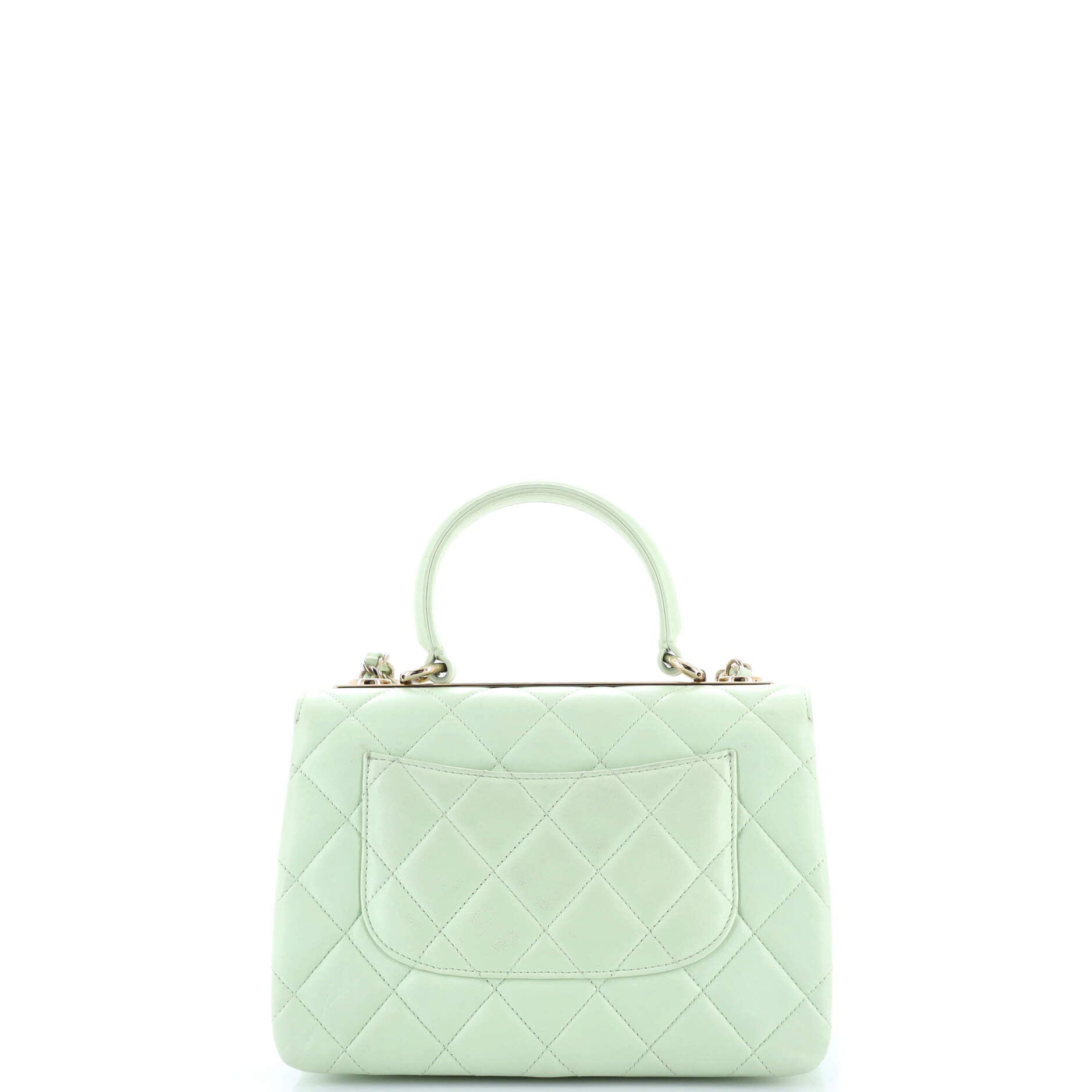 Trendy CC Top Handle Bag Quilted Lambskin Small