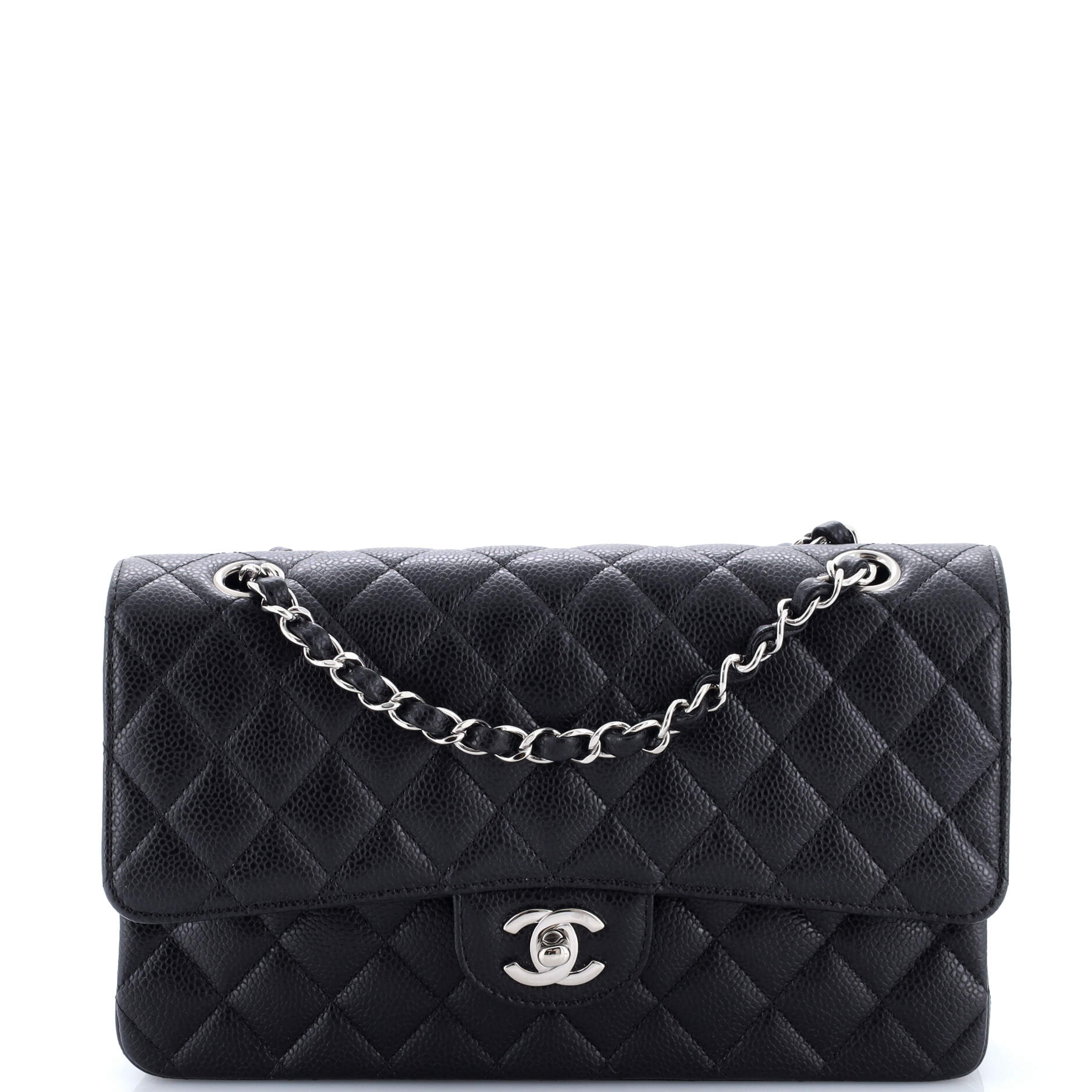 Classic Double Flap Bag Quilted Caviar Medium