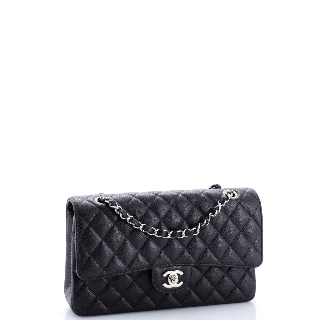 Classic Double Flap Bag Quilted Caviar Medium