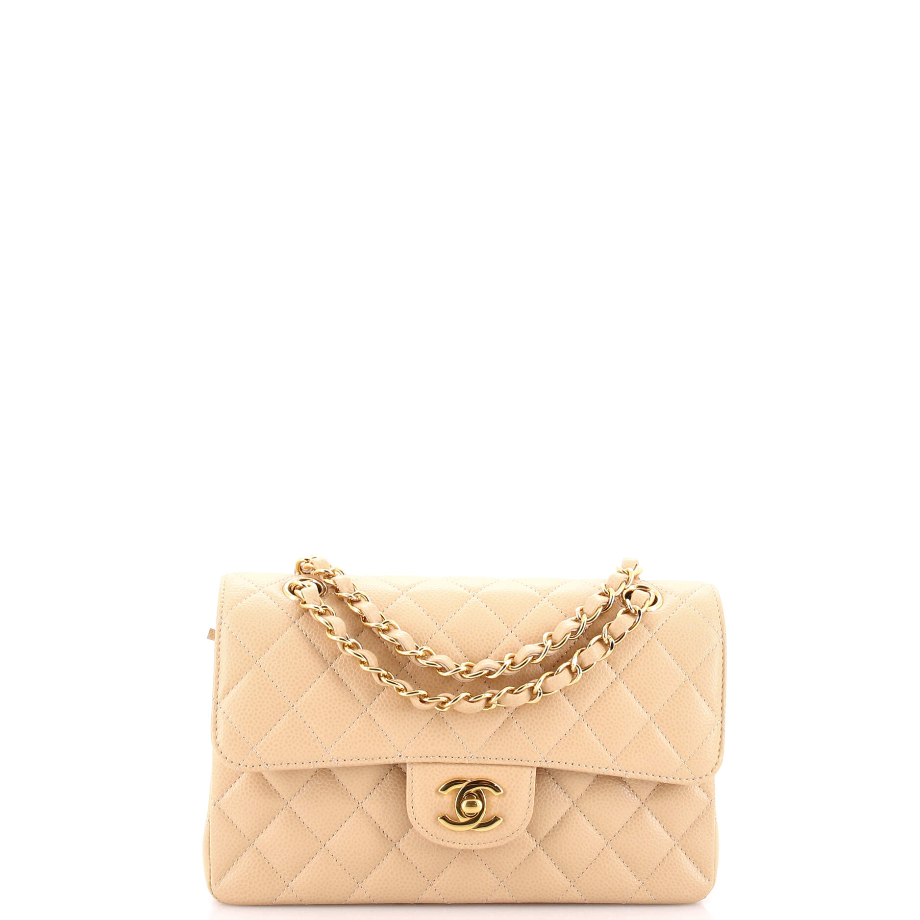 Classic Double Flap Bag Quilted Caviar Small
