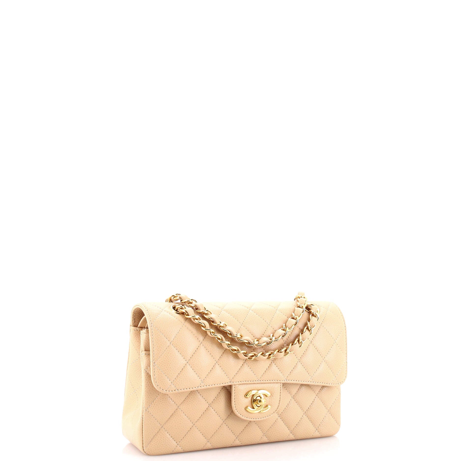 Classic Double Flap Bag Quilted Caviar Small