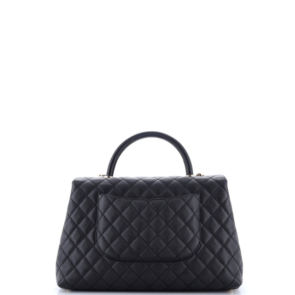 Coco Top Handle Bag Quilted Caviar Medium
