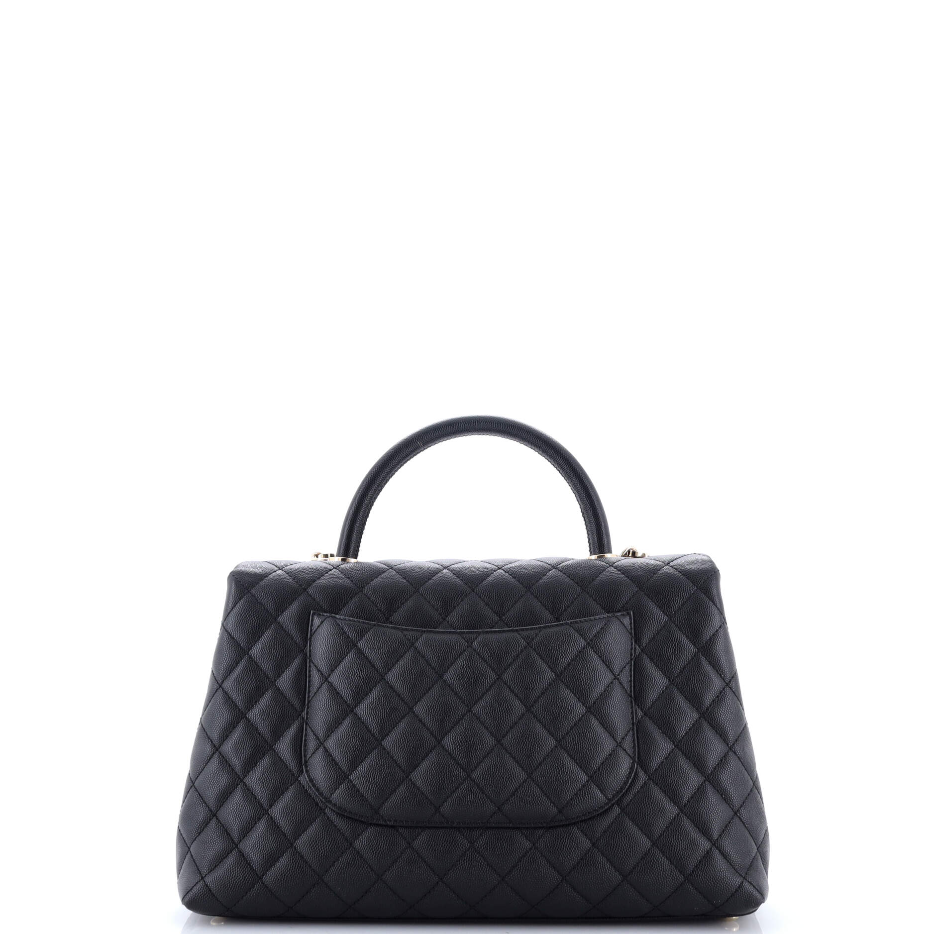 Coco Top Handle Bag Quilted Caviar Medium