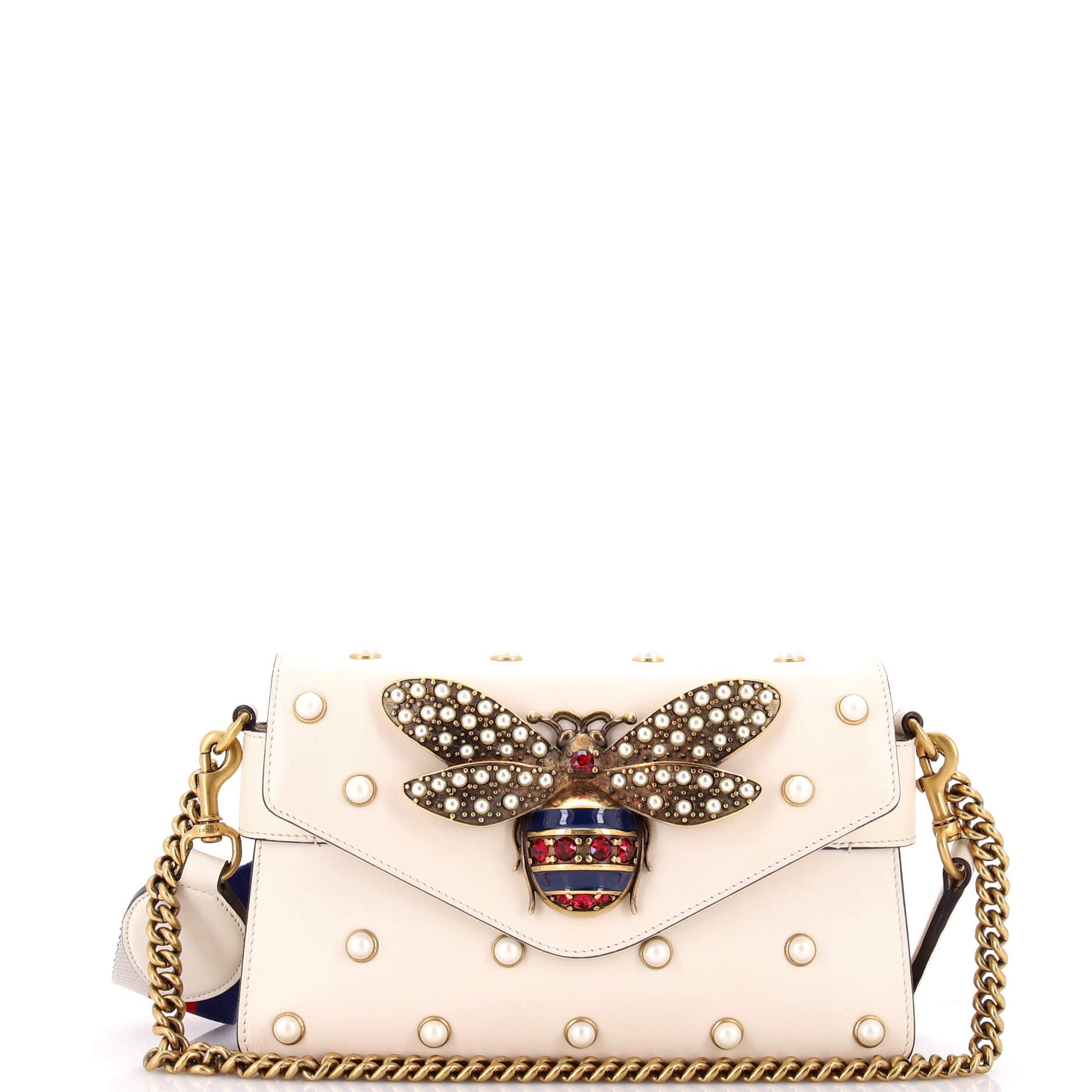 Broadway Pearly Bee Shoulder Bag Embellished Leather Mini