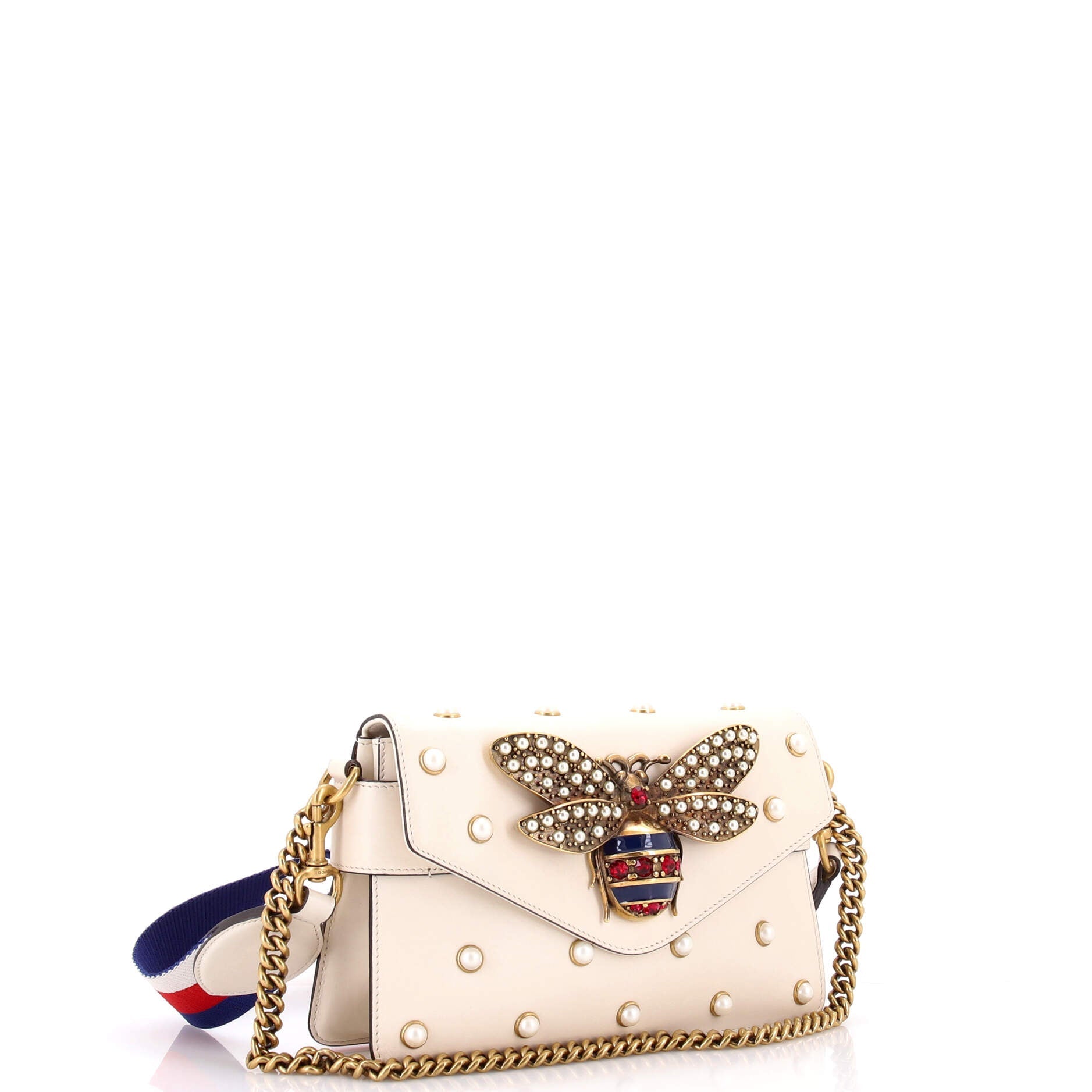 Broadway Pearly Bee Shoulder Bag Embellished Leather Mini