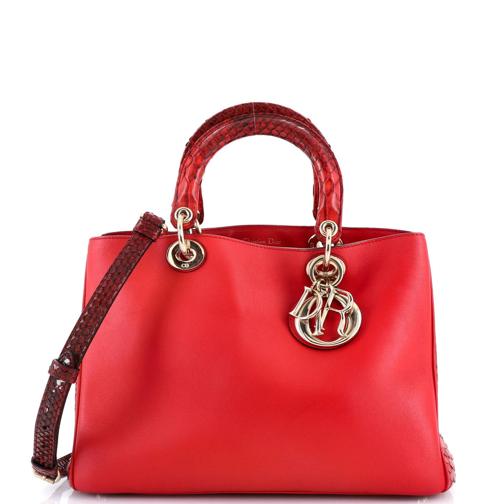 Diorissimo Tote Smooth Calfskin and Python Medium