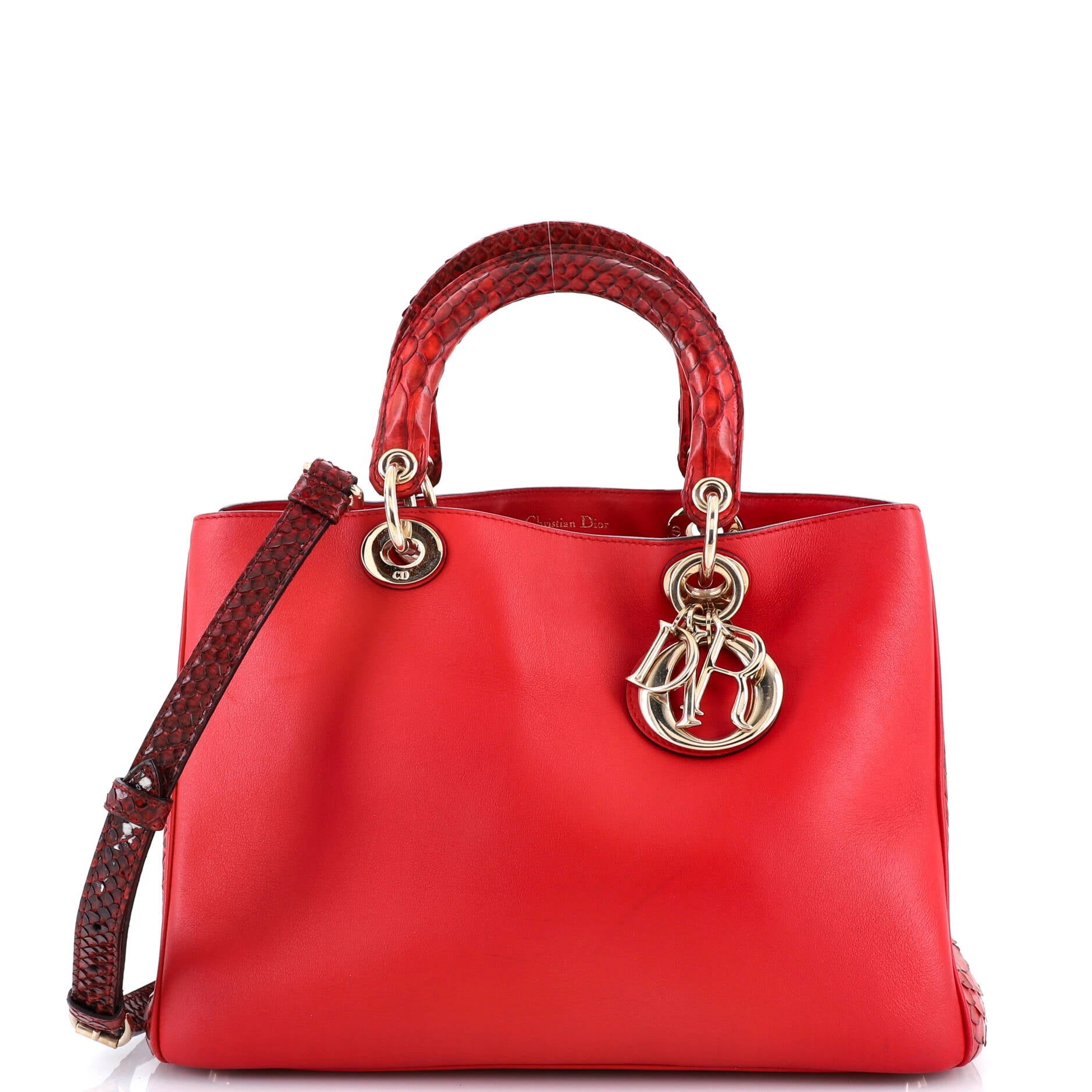 Diorissimo Tote Smooth Calfskin and Python Medium