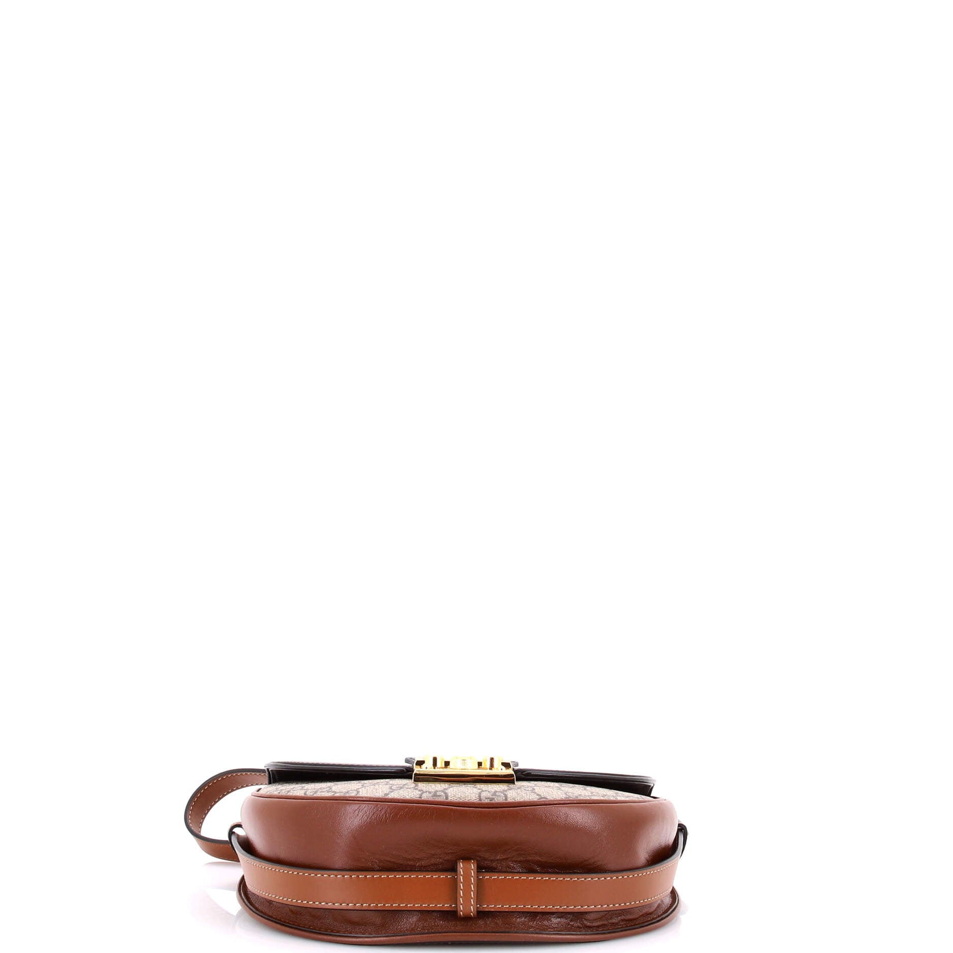 Padlock Saddle Shoulder Bag GG Coated Canvas and Leather Small