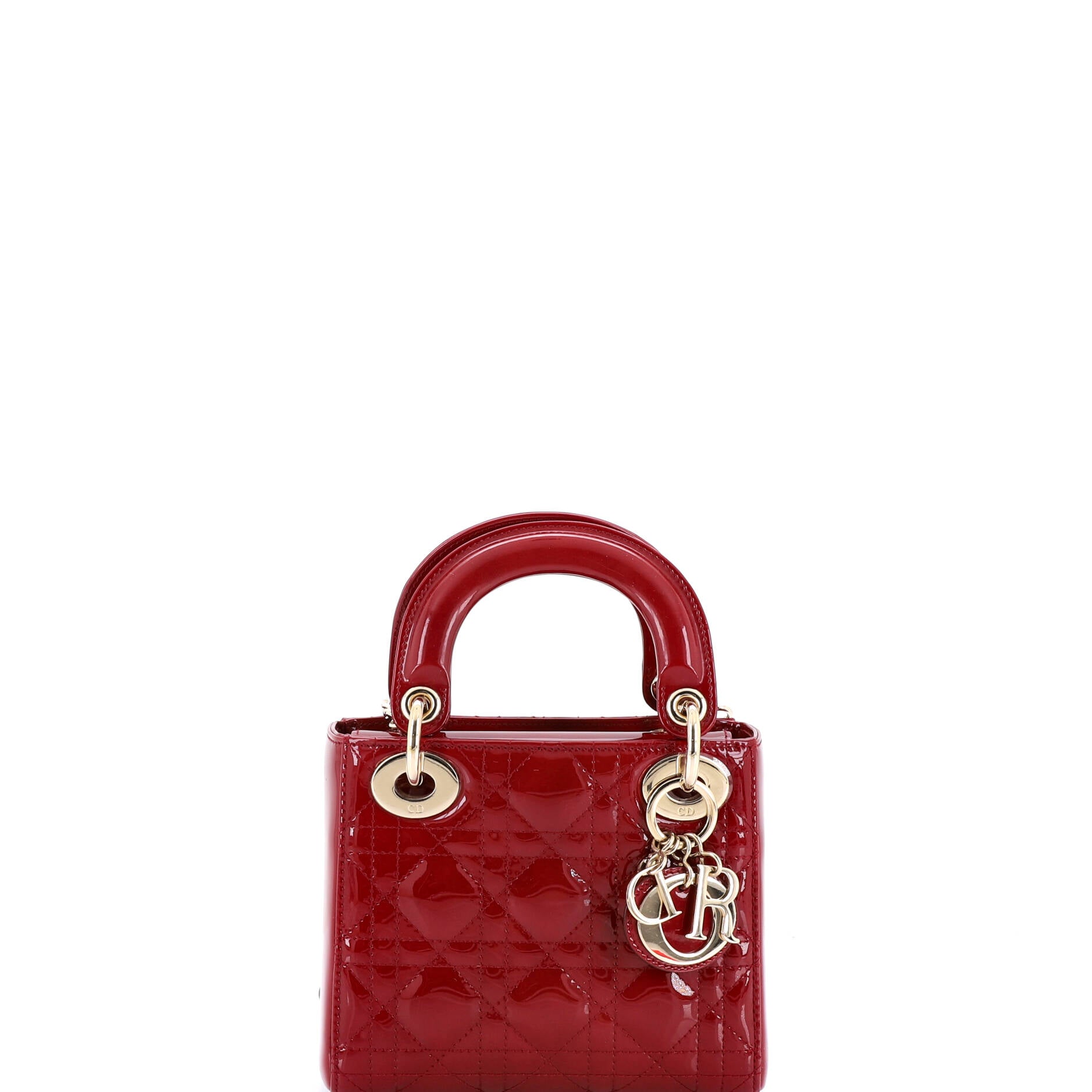 Lady Dior Chain Bag Cannage Quilt Patent Mini