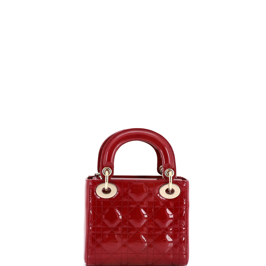 Lady Dior Chain Bag Cannage Quilt Patent Mini