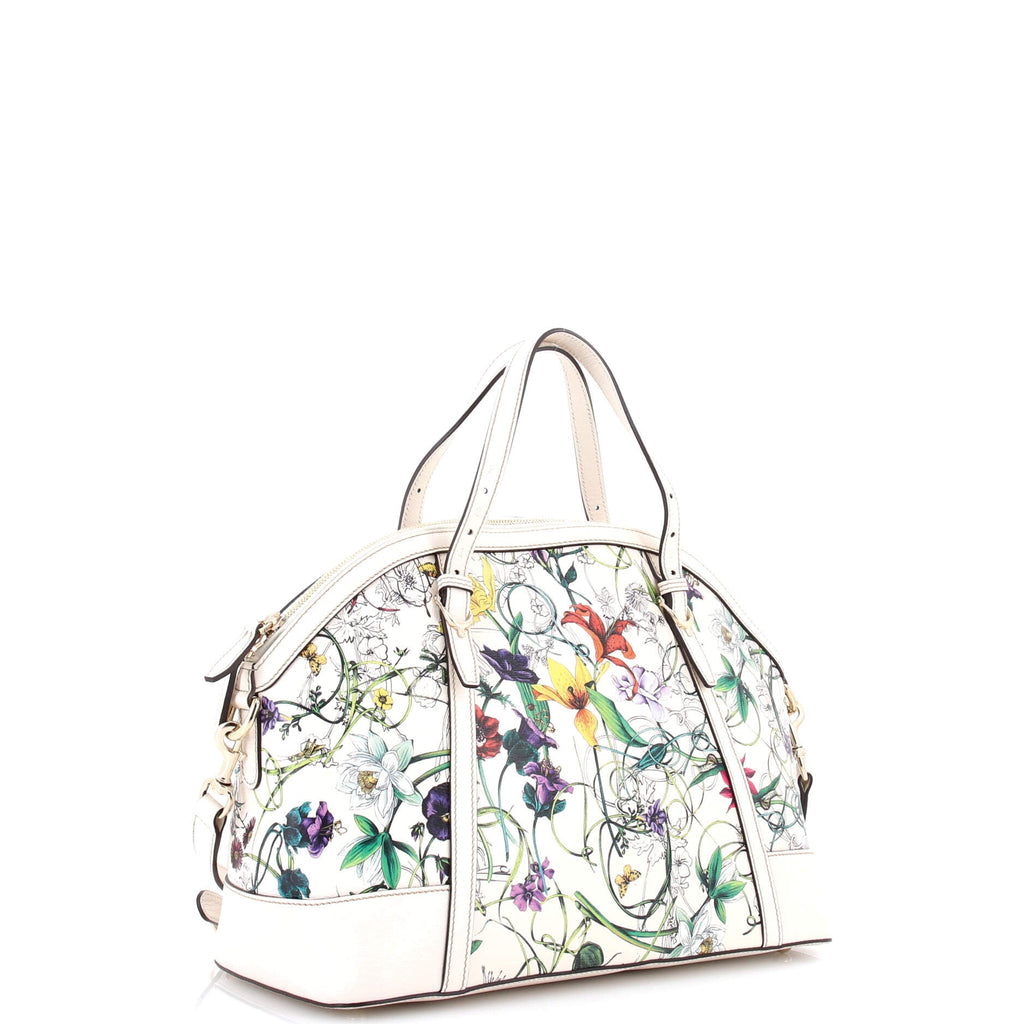 Nice Top Handle Bag Flora Coated Canvas Medium