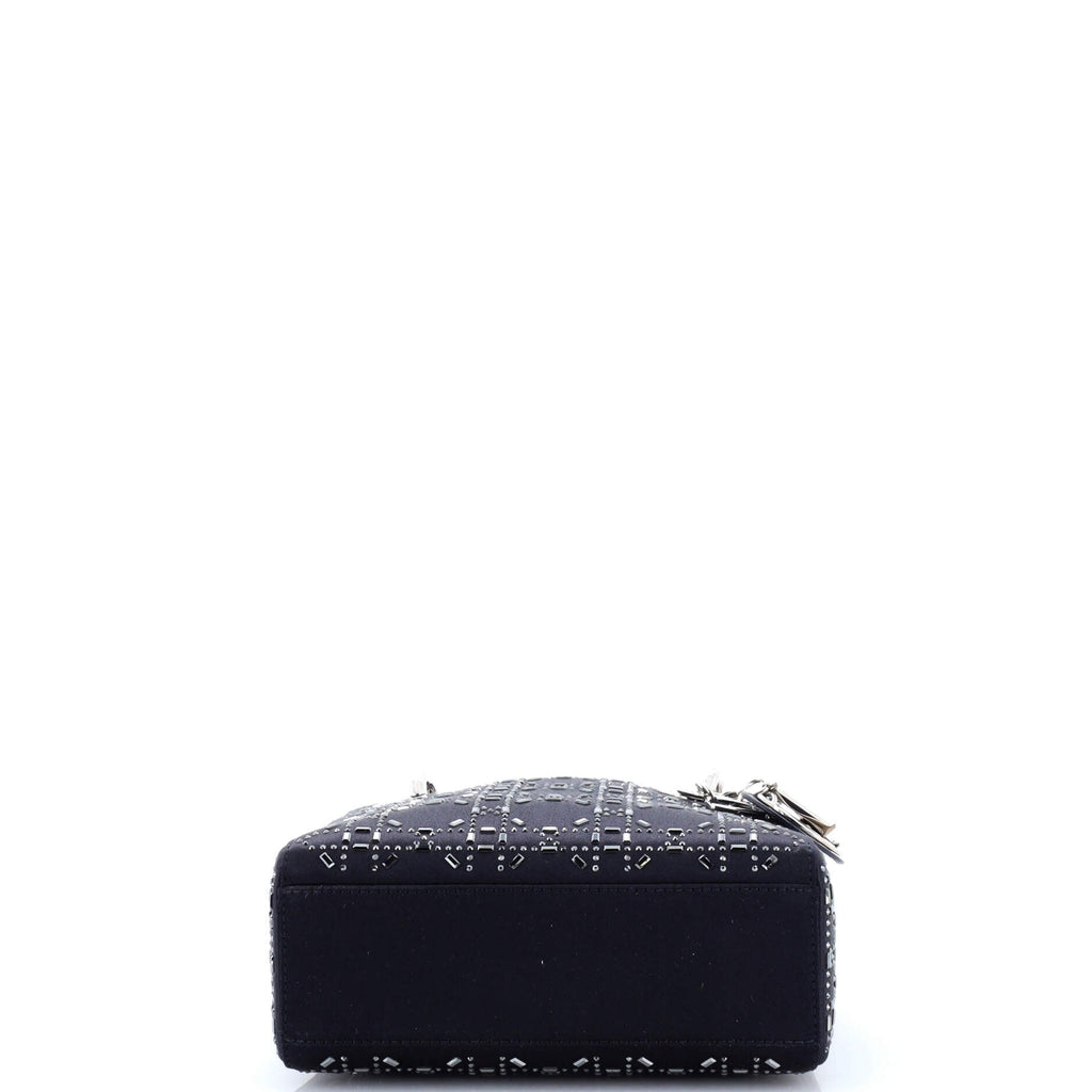 Lady Dior Bag Crystal Embellished Cannage Quilt Satin Mini