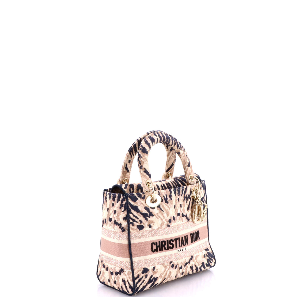 Lady D-Lite Bag Embroidered Canvas Medium