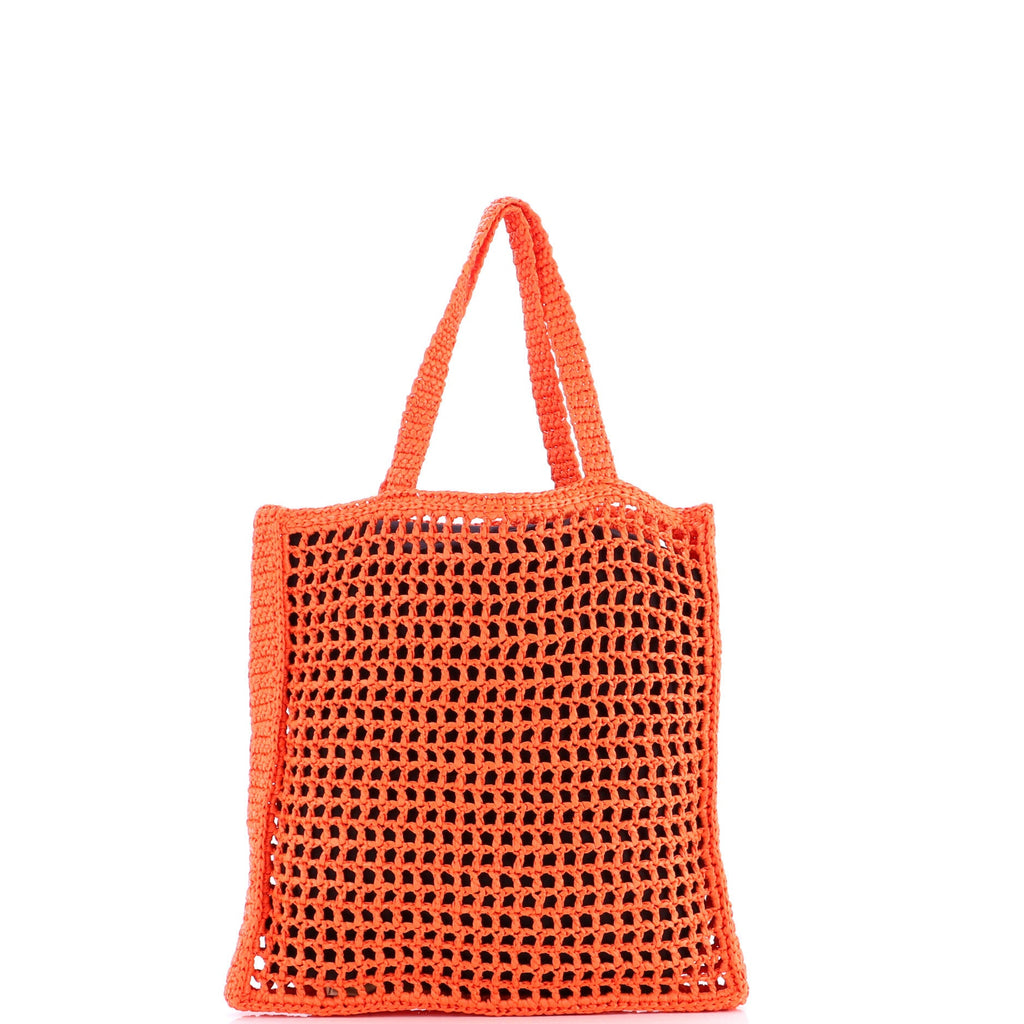 Triangle Logo Open Tote Raffia