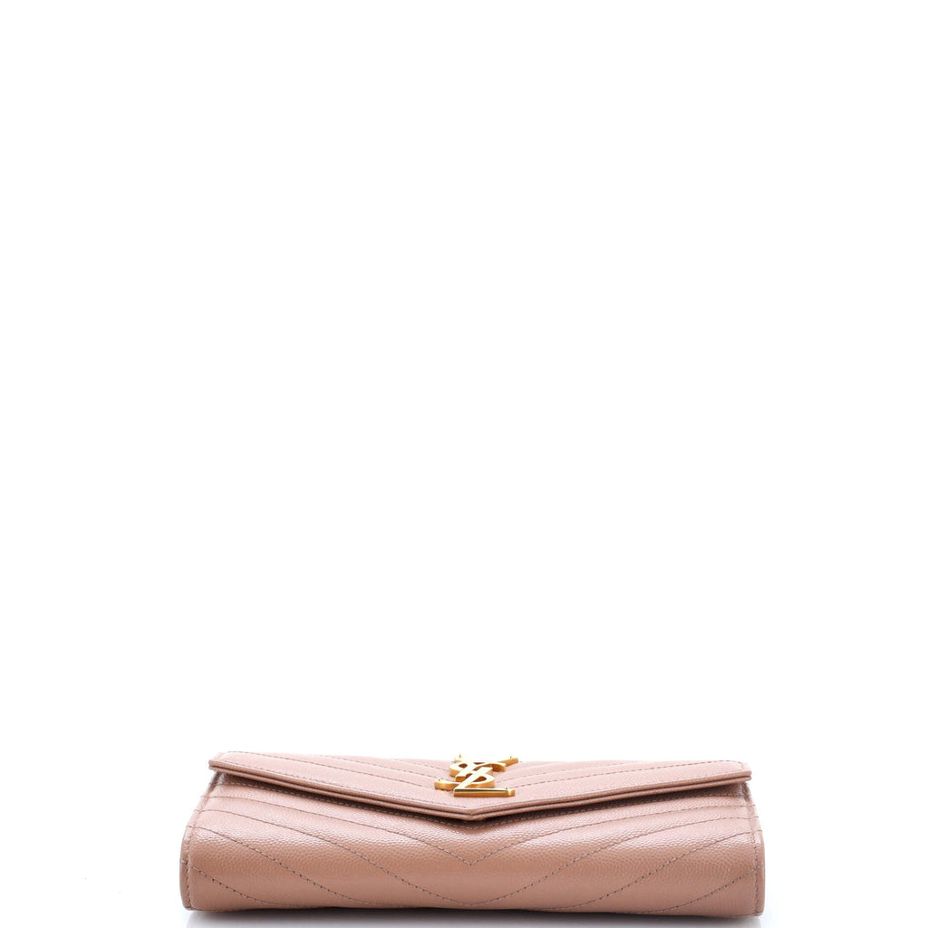Classic Monogram Flap Wallet Matelasse Chevron Leather Large