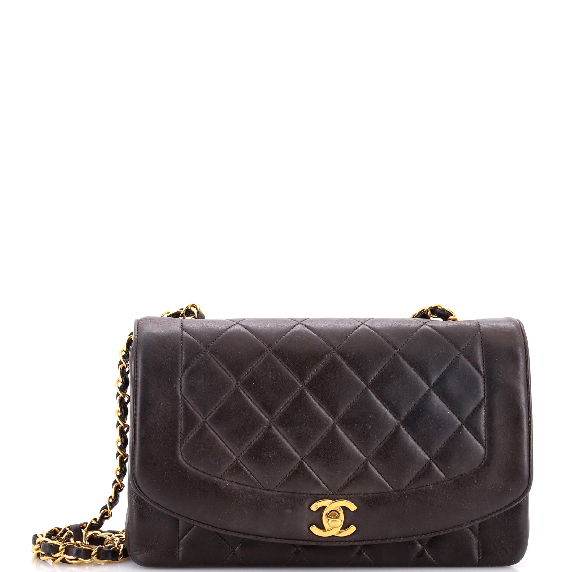 Vintage Diana Flap Bag Quilted Lambskin Medium
