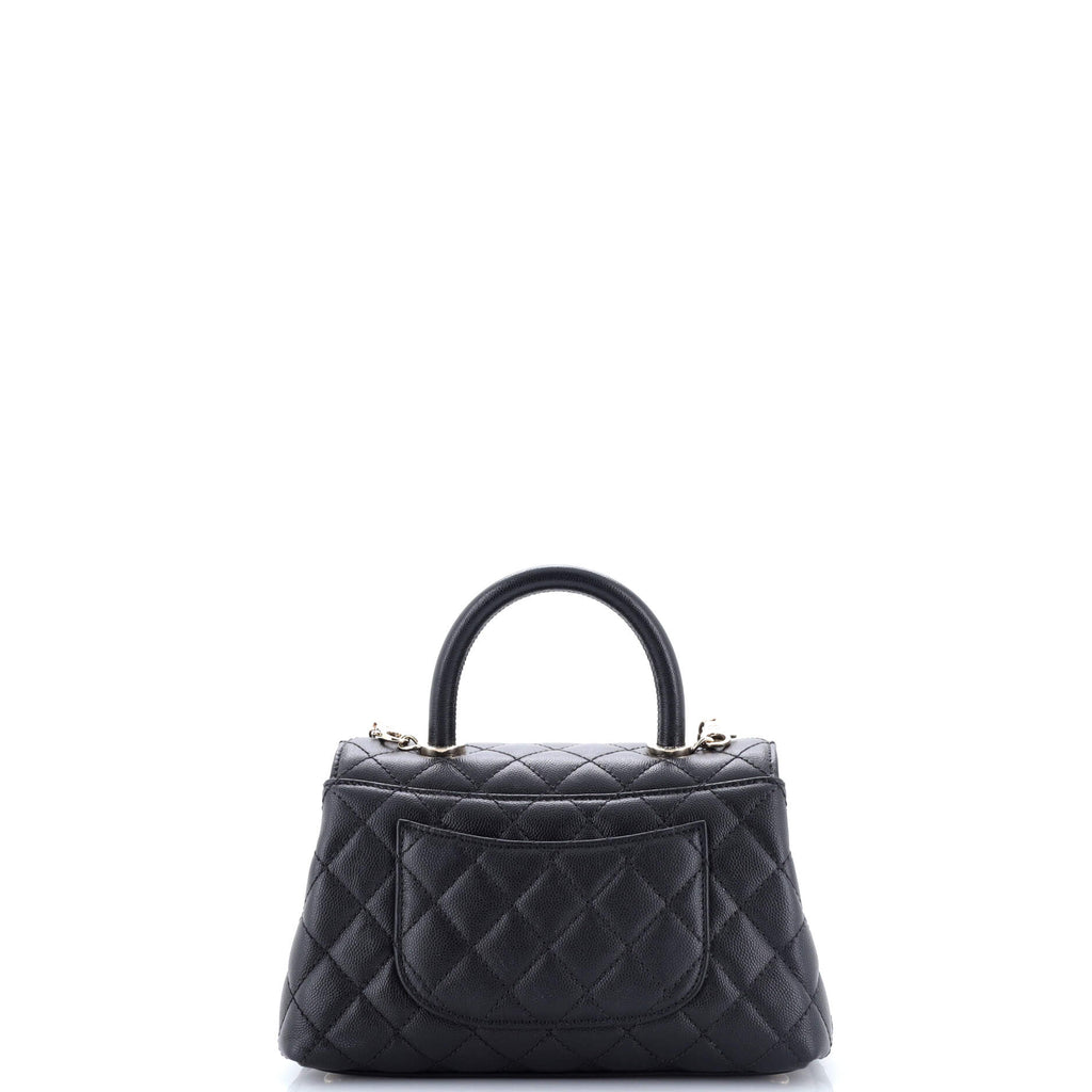 Coco Top Handle Bag Quilted Caviar Mini