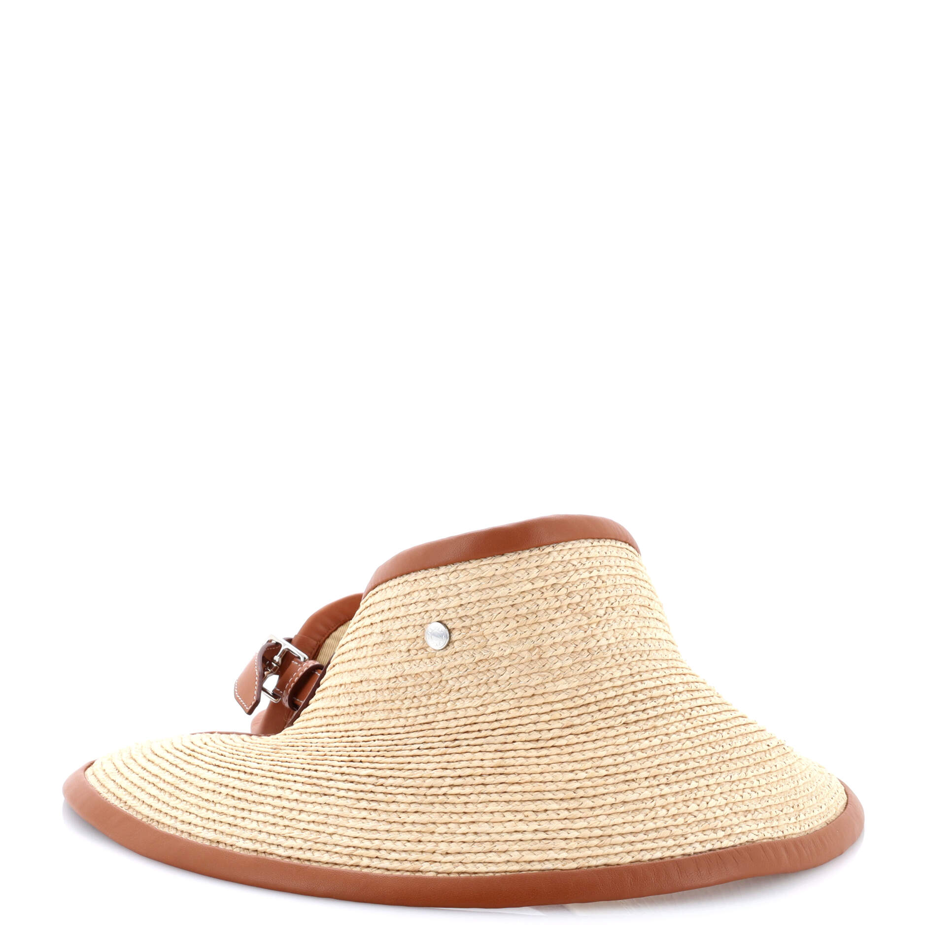 Isaure Visor Raffia and Leather