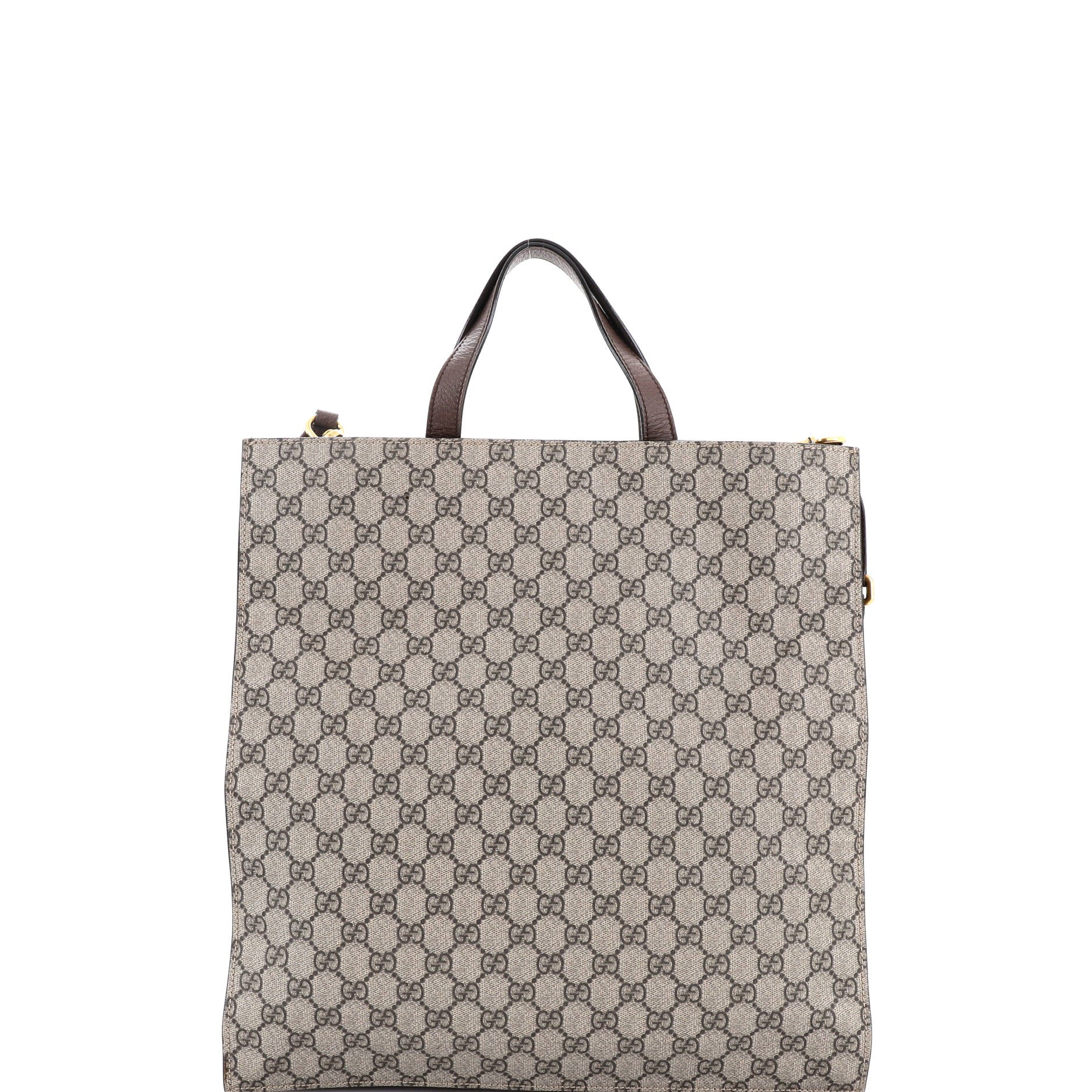 Courrier Convertible Soft Open Tote GG Coated Canvas with Applique North South