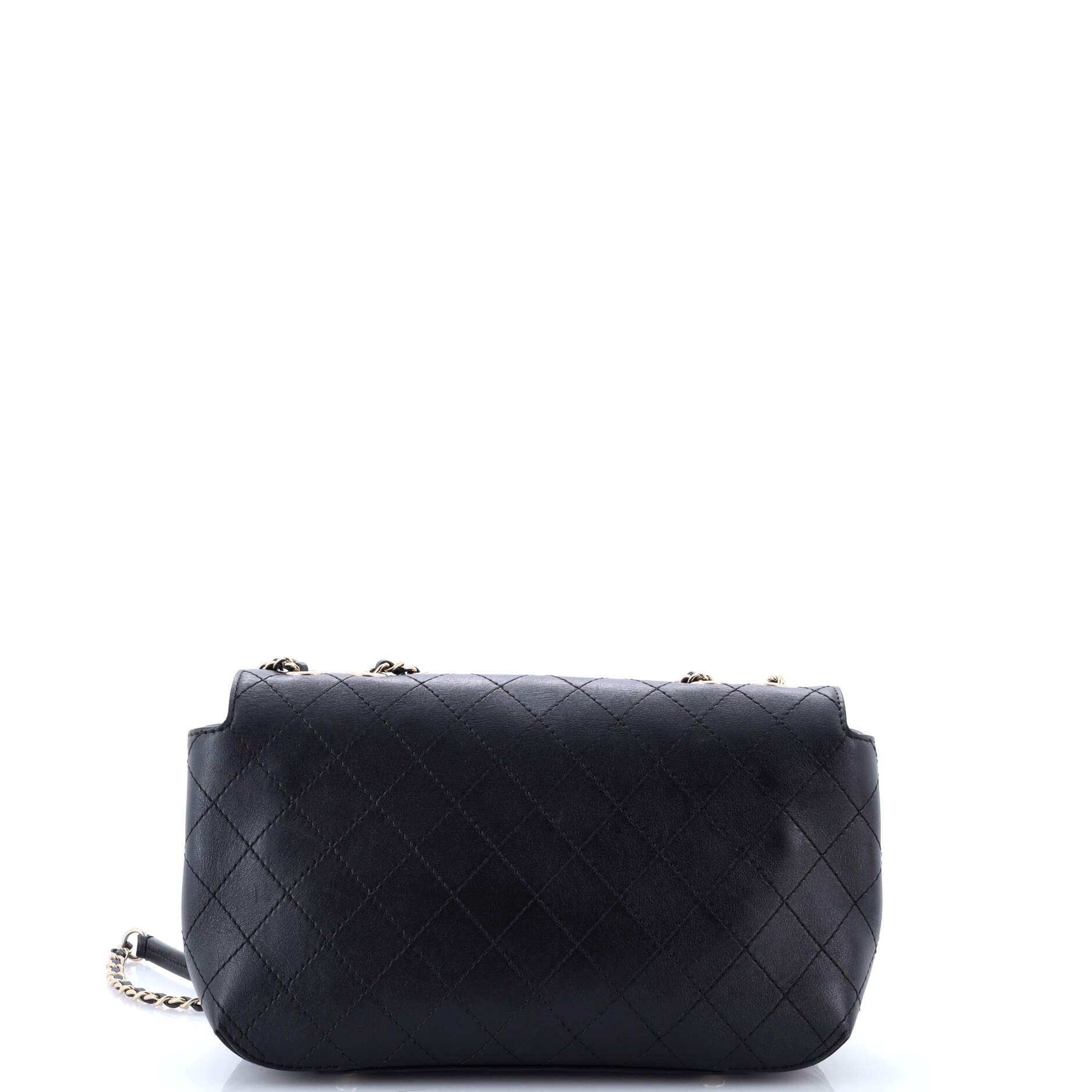 Covered CC Flap Bag Stitched Calfskin Medium