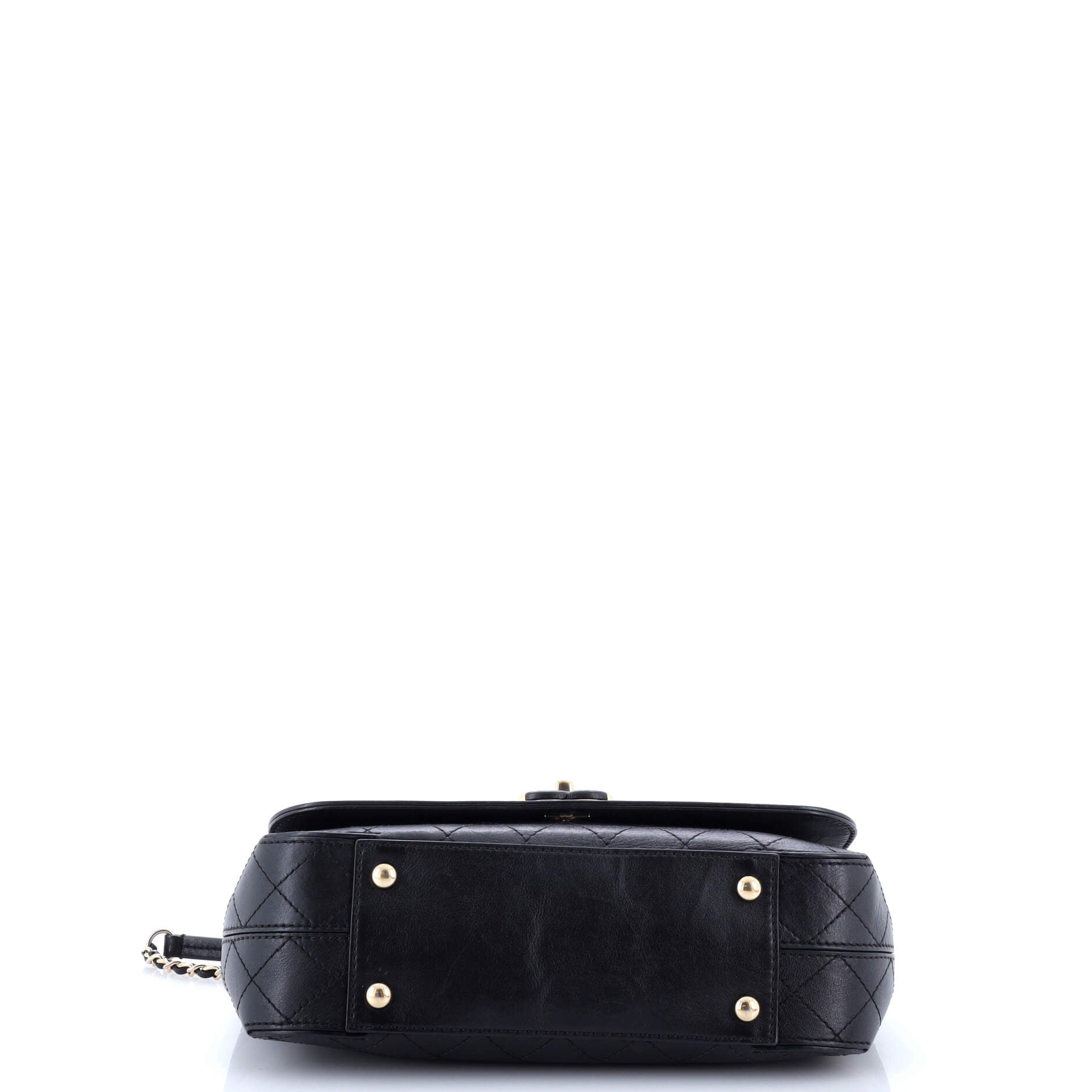 Covered CC Flap Bag Stitched Calfskin Medium