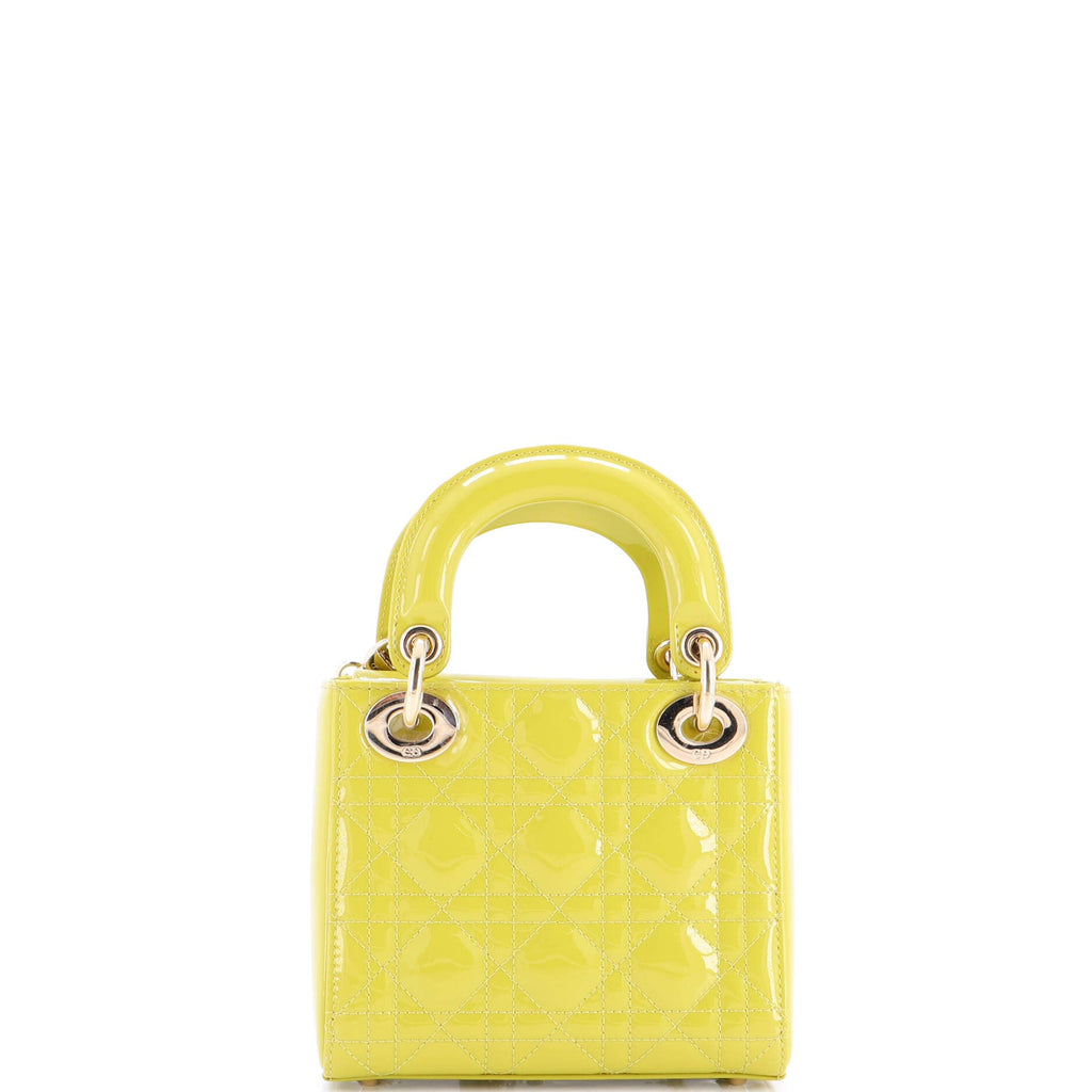 Lady Dior Chain Bag Cannage Quilt Patent Mini