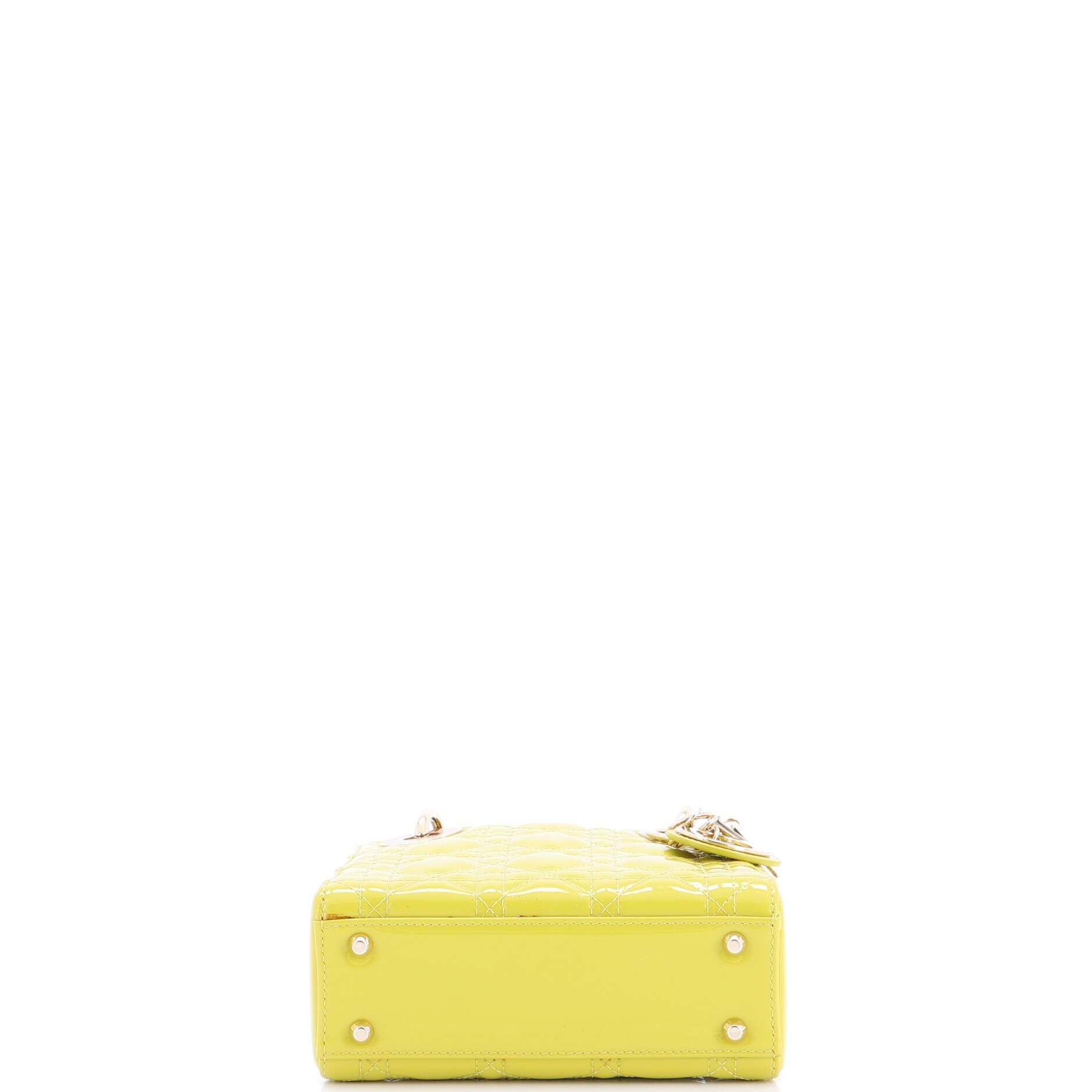 Lady Dior Chain Bag Cannage Quilt Patent Mini