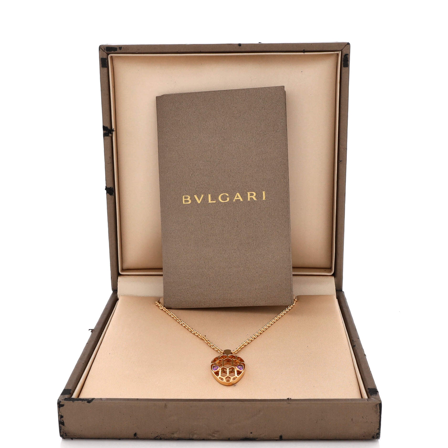 Serpenti Seduttori Pendant Necklace 18K Rose Gold with Amethyst
