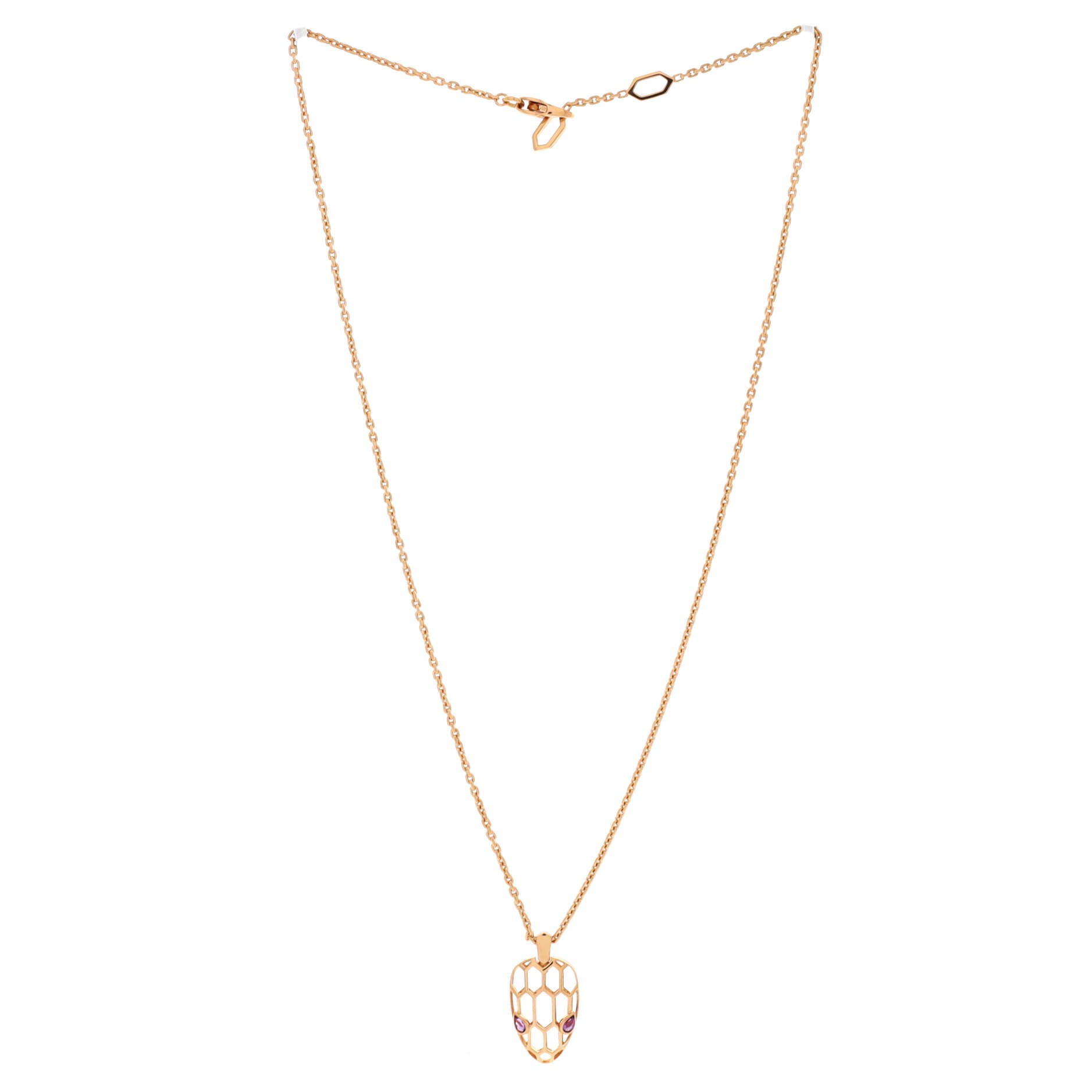 Serpenti Seduttori Pendant Necklace 18K Rose Gold with Amethyst