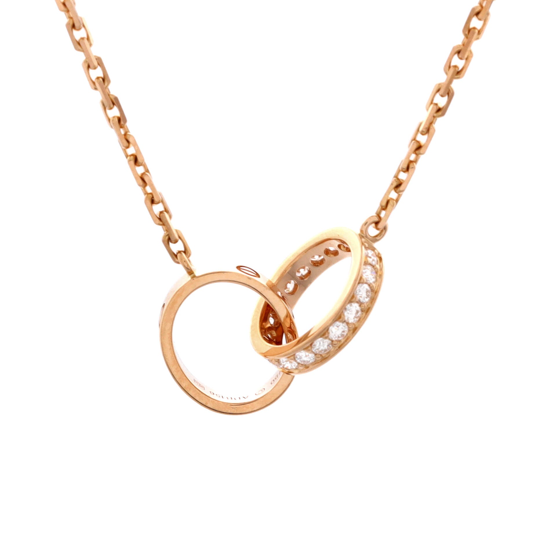 Love Interlocking Necklace 18K Rose Gold with Diamonds