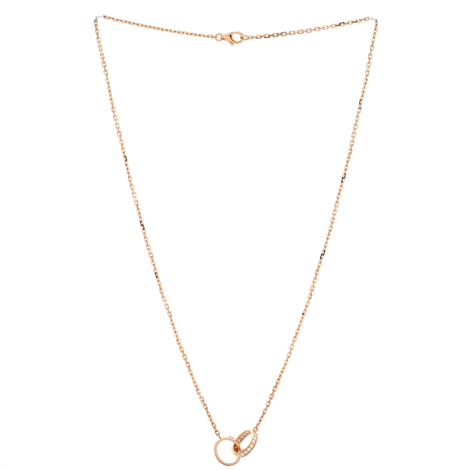 Love Interlocking Necklace 18K Rose Gold with Diamonds