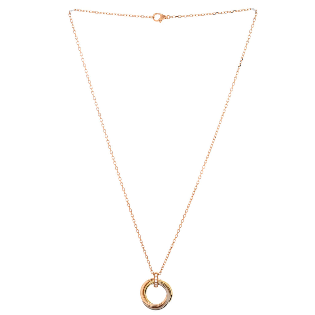Trinity Pendant Necklace 18K Tricolor Gold and Diamonds
