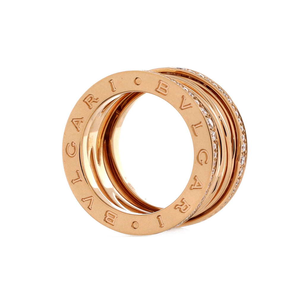 B.Zero1 Design Legend Zaha Hadid Four Band Ring 18K Rose Gold with Diamonds