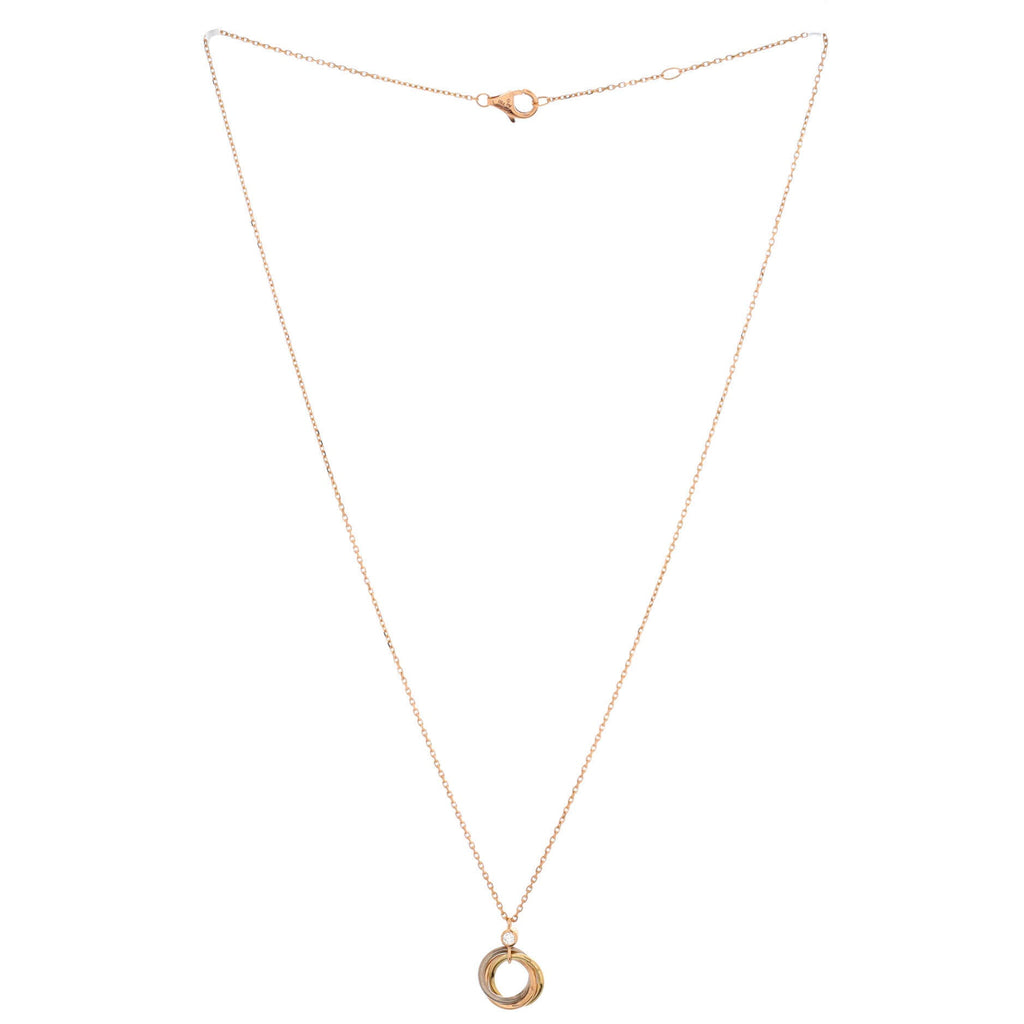Trinity Pendant Necklace 18K Tricolor Gold with Diamond