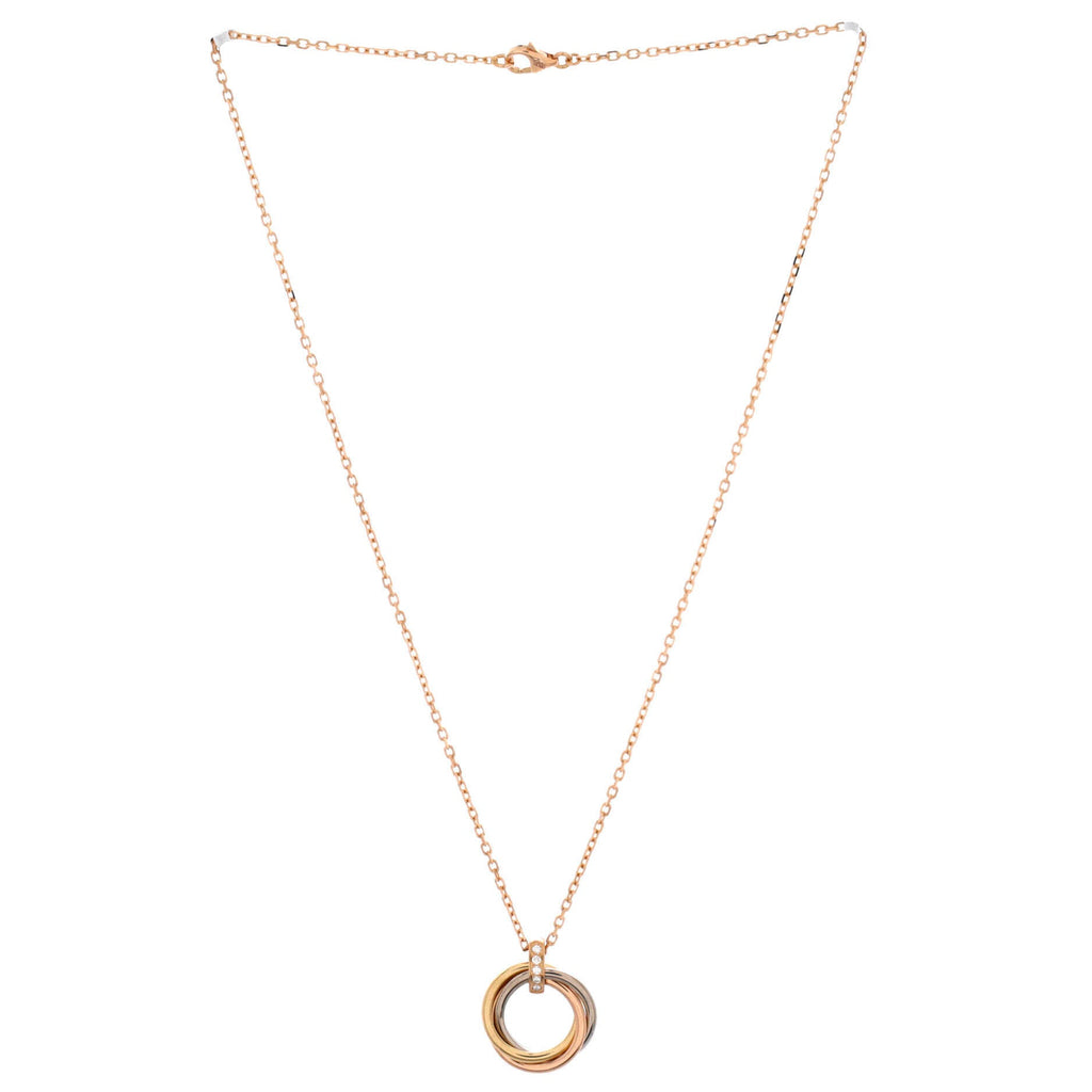 Trinity Pendant Necklace 18K Tricolor Gold and Diamonds