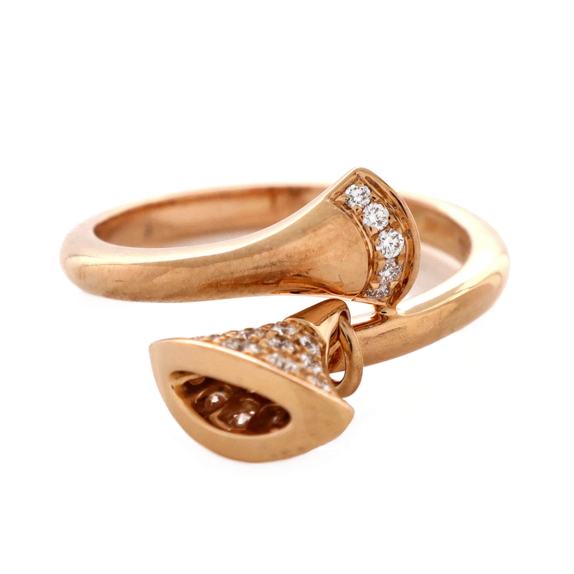 Divas' Dream Charm Ring 18K Rose Gold with Diamonds