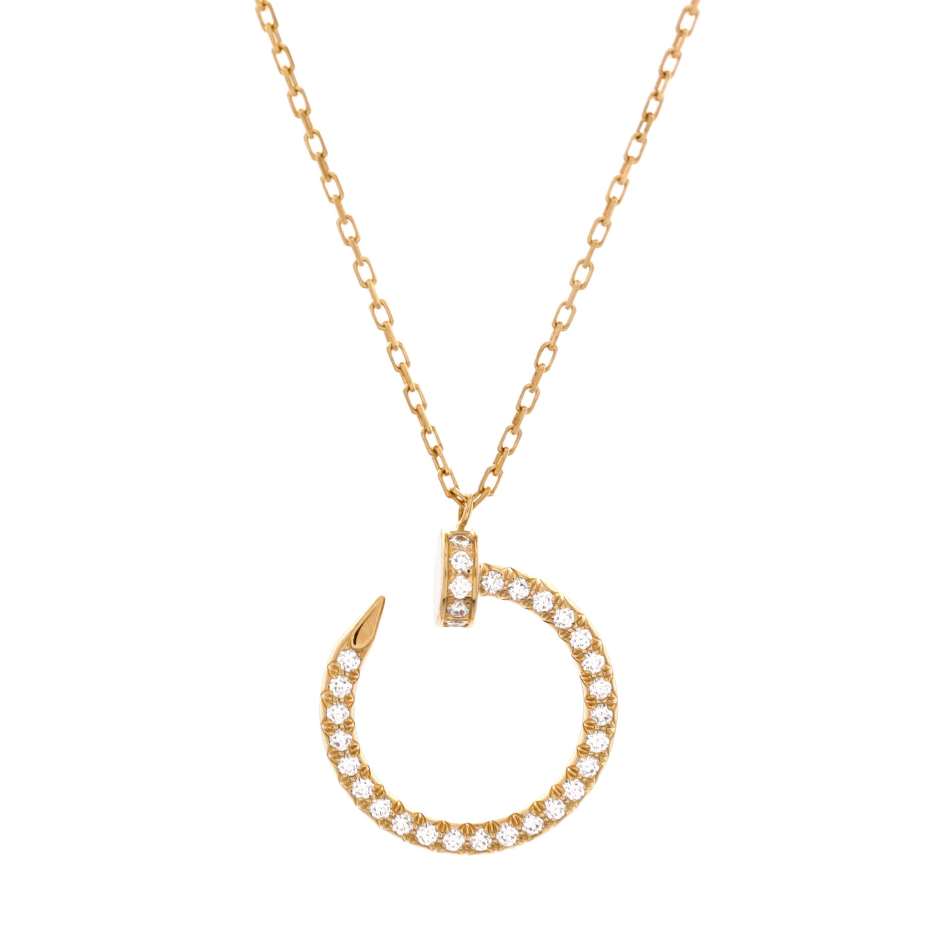Juste un Clou Pendant Necklace 18K Yellow Gold and Pave Diamonds