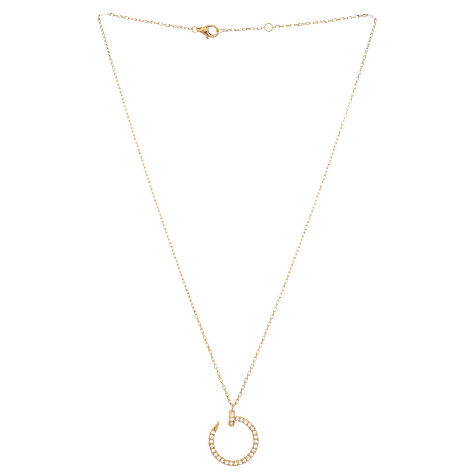 Juste un Clou Pendant Necklace 18K Yellow Gold and Pave Diamonds